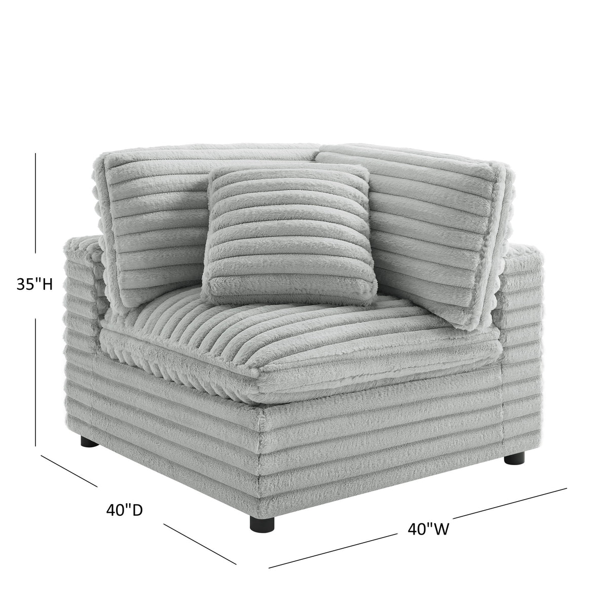 Jenny - Corner Accent Chair - Gray