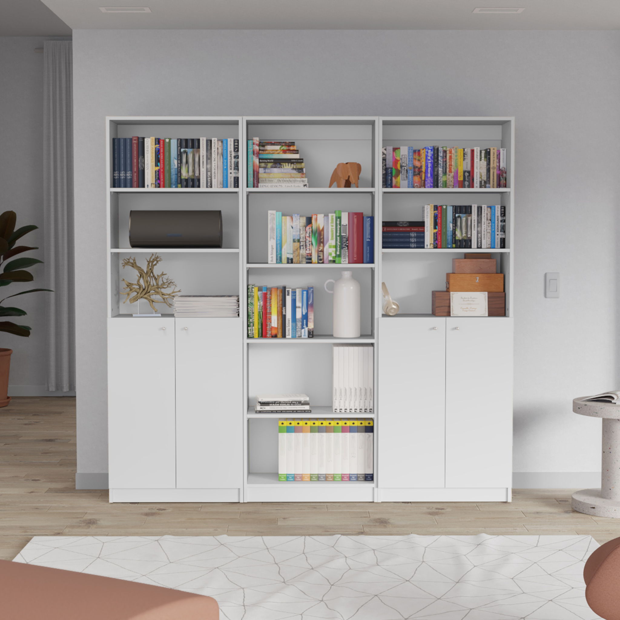 Levan - 3 Piece Living Room Set With 3 Bookcases