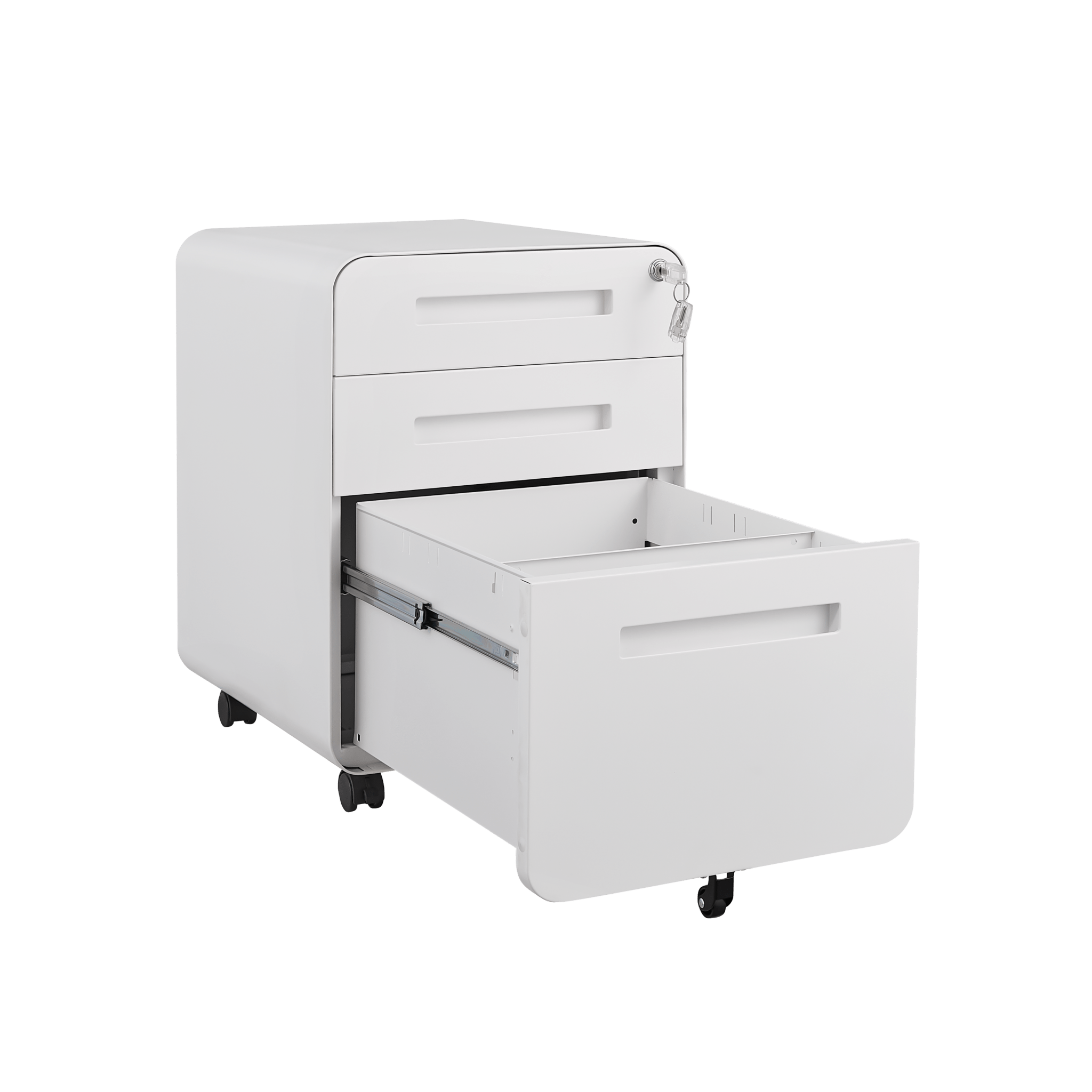 3 Drawer Mobile File Cabinet Under Desk Office,Simple Style Versatile Storage Cabinet for Legal/Letter/A4 Files, 5 Wheel Design Anti-Tilting Cold Rolled Steel Waterproof Moisture-Proof Black