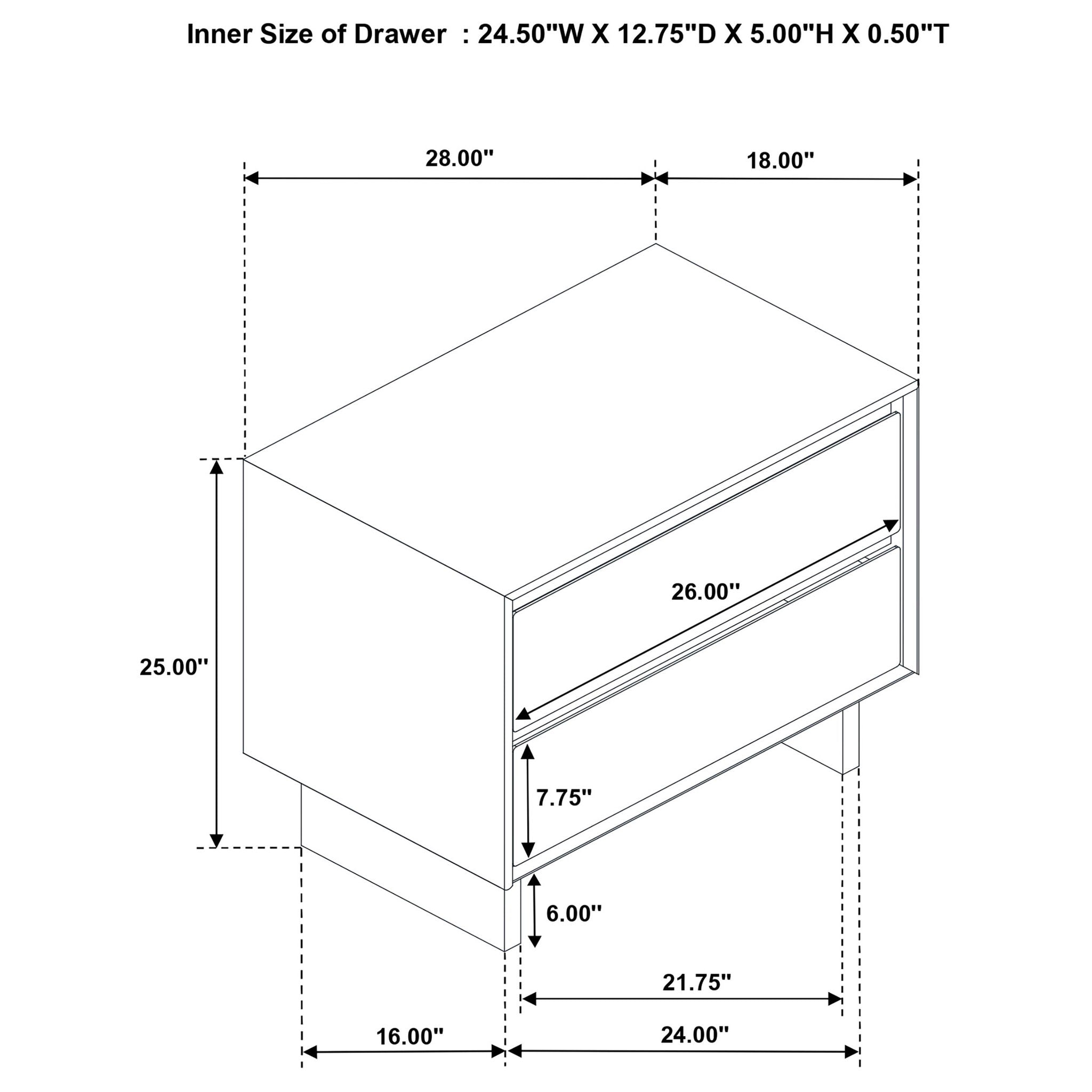 Hemlock - 2 Drawer Nightstand Bedside Table - Brown