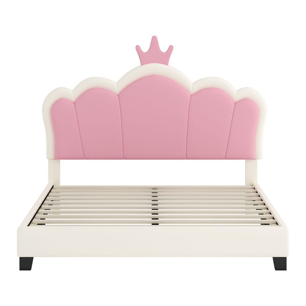 Upholstered Princess Platform Bed With Crown Headboard