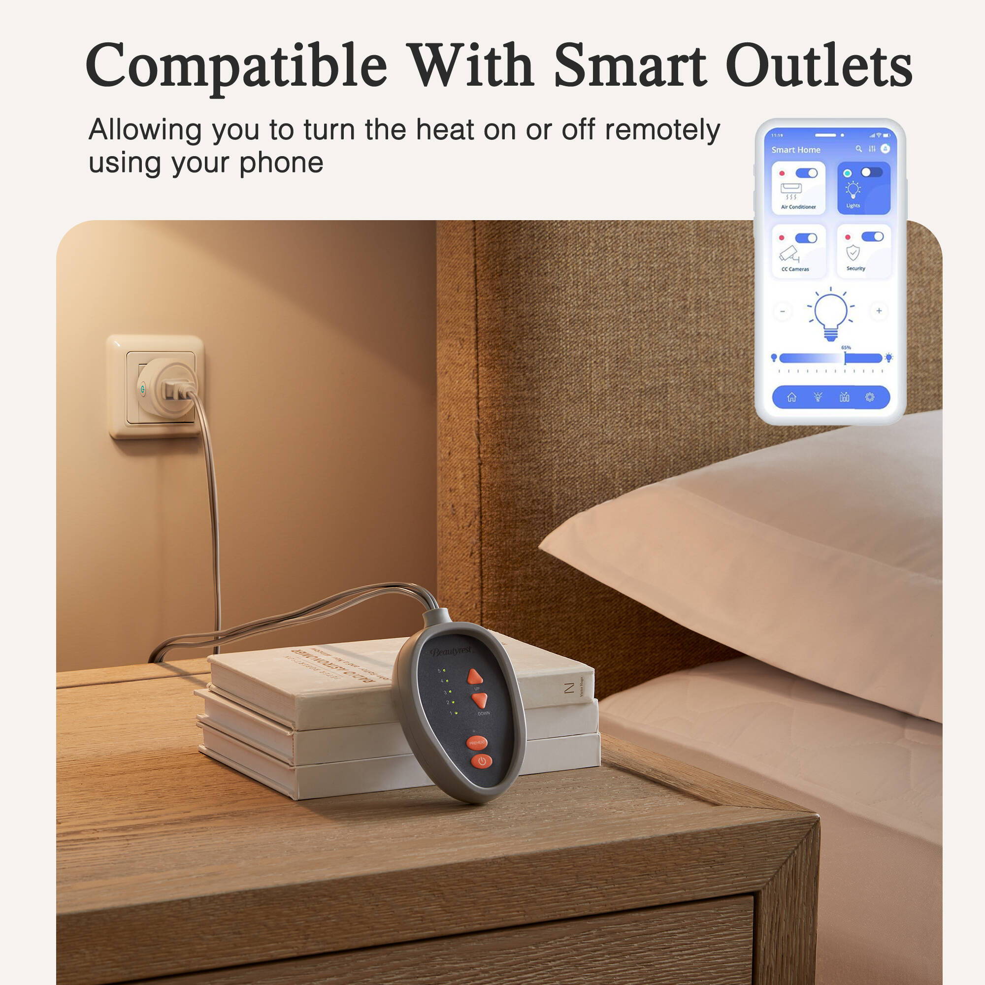 Cotton Blend - 15" Queen Heated Mattress Pad - White