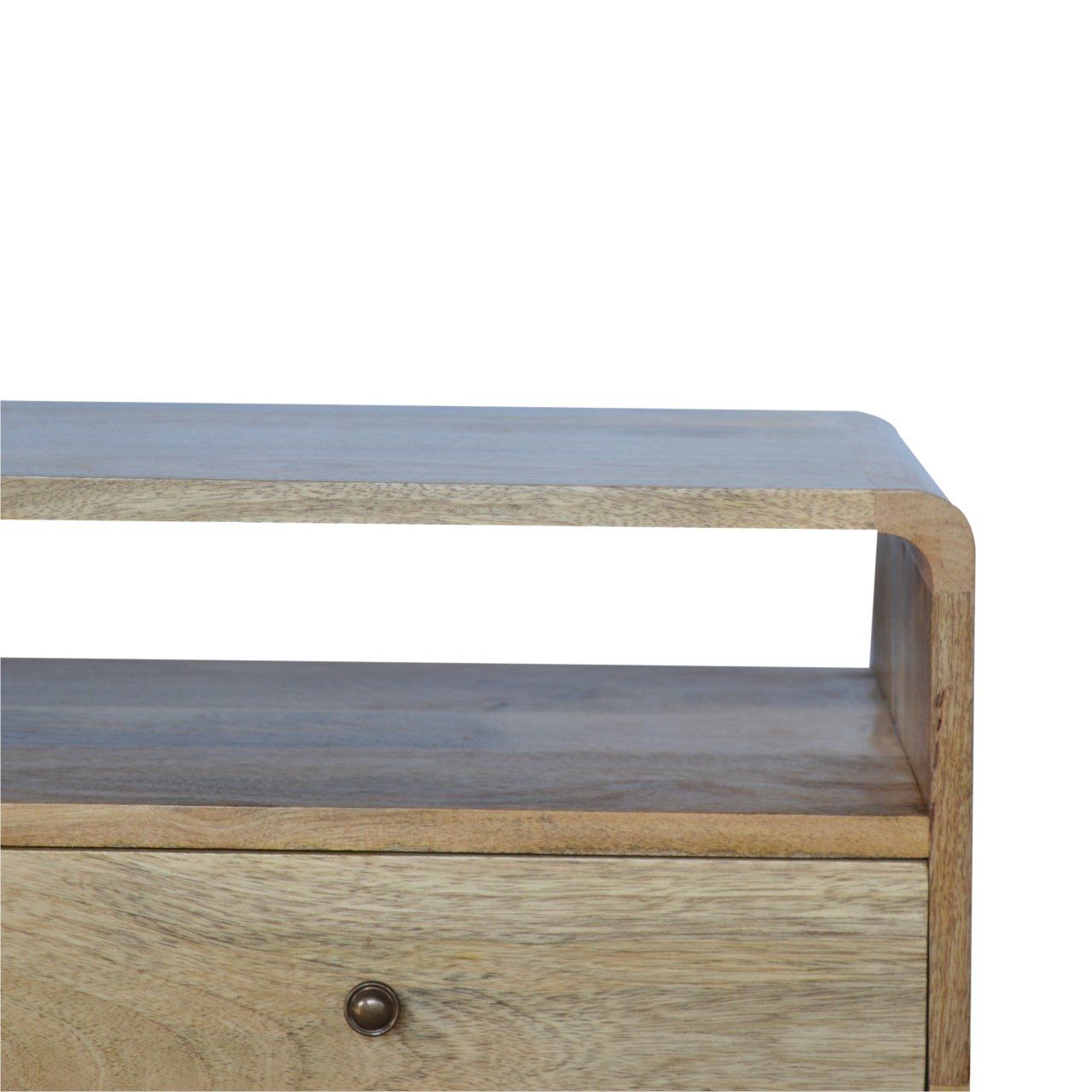 Solid Wood Curved Media Unit