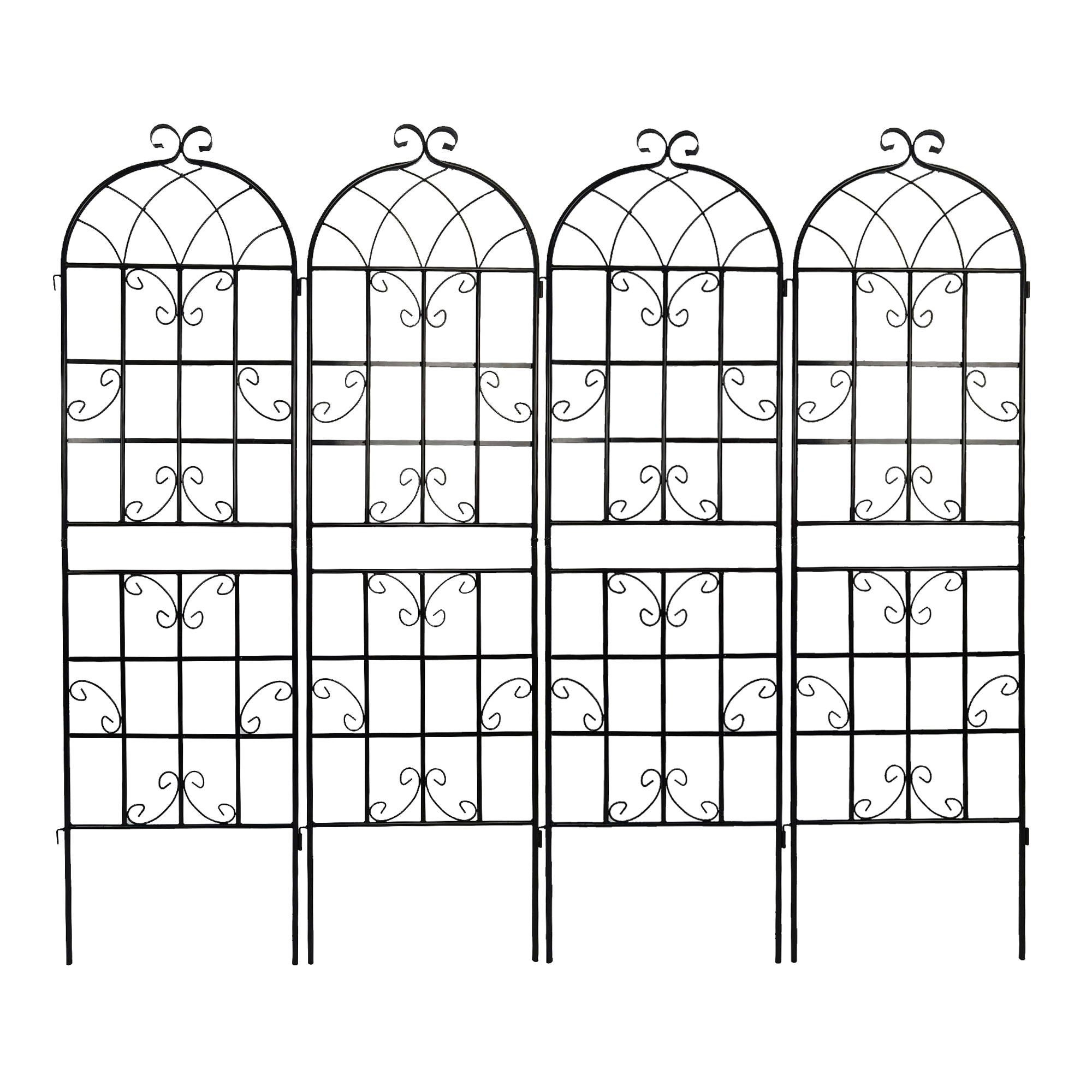Metal Garden Rustproof Trellis For Climbing Plants Outdoor Flower Support