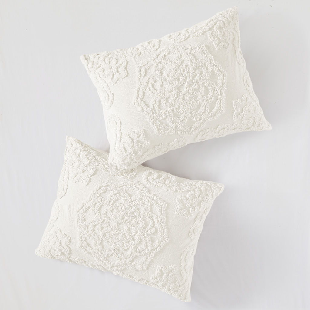 Laetitia - 3-Piece Tufted Medallion Comforter Set - Off White