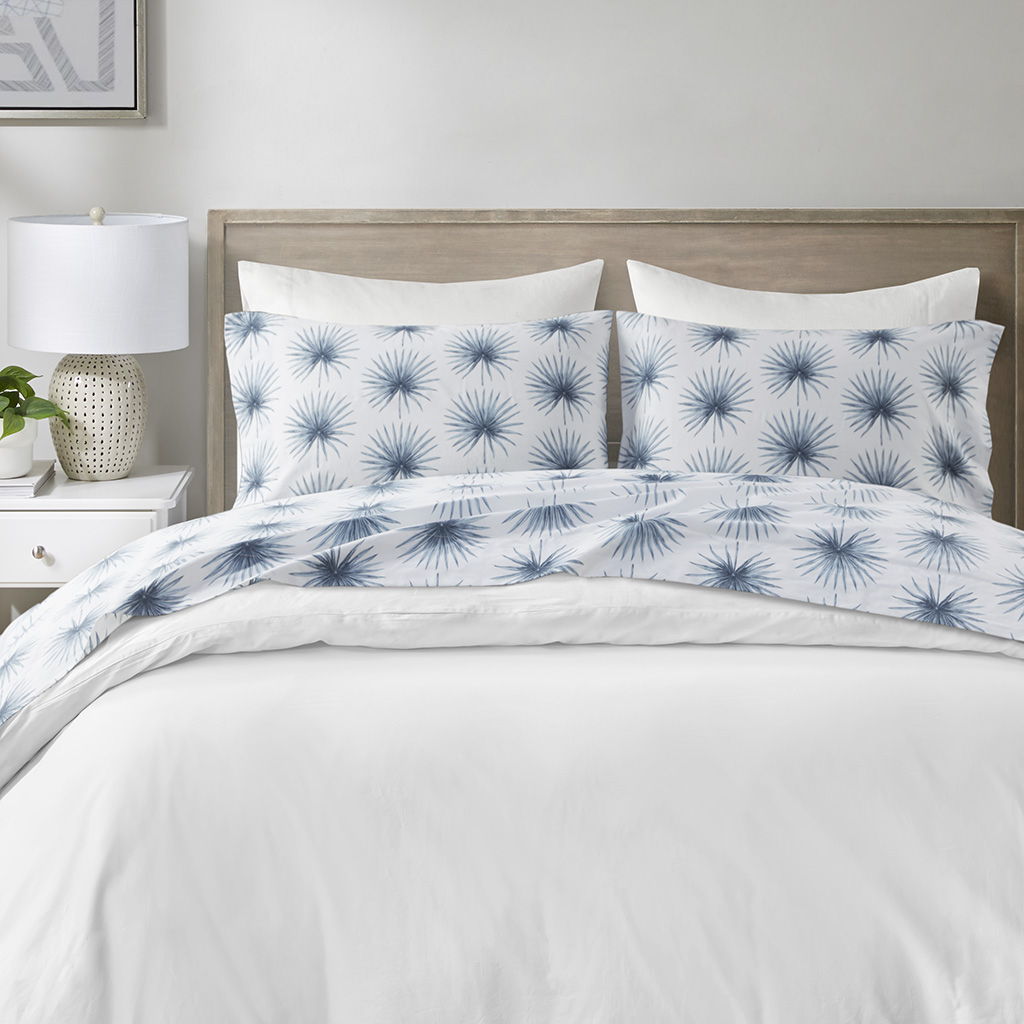 200 Thread Count Printed Cotton - Sheet Set - Blue Palmetto