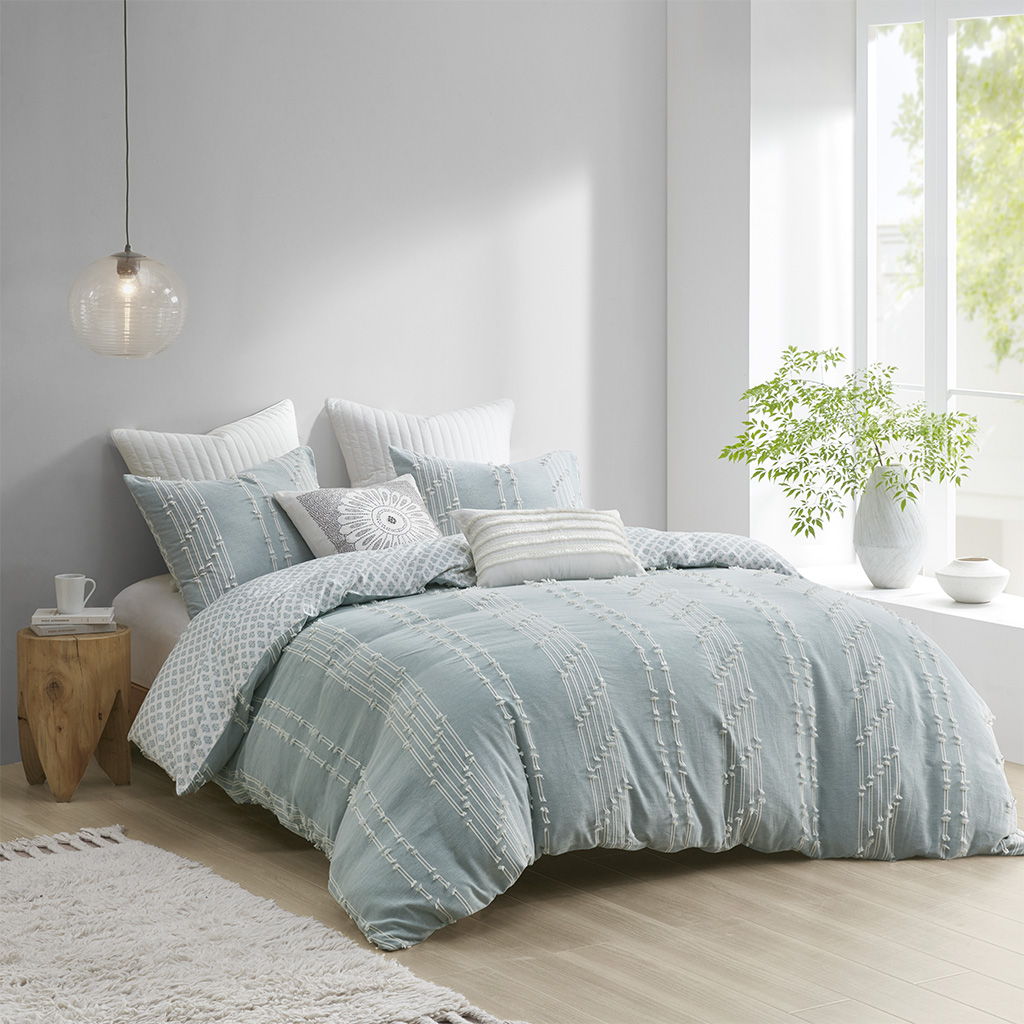 Kara - King 3 Piece Duvet Cover Set - Aqua
