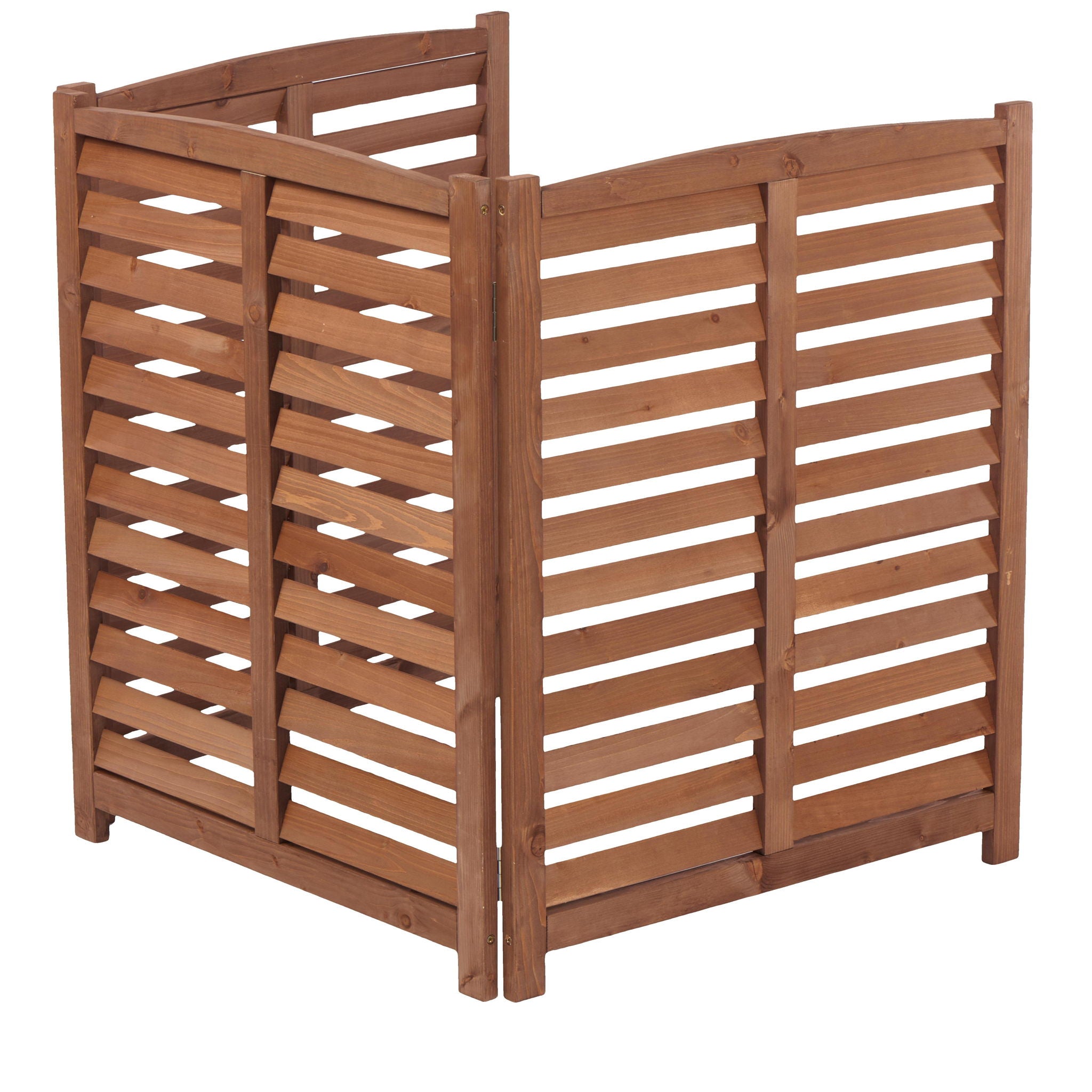 3 Panel Outdoor Wooden Air Conditioner Fence