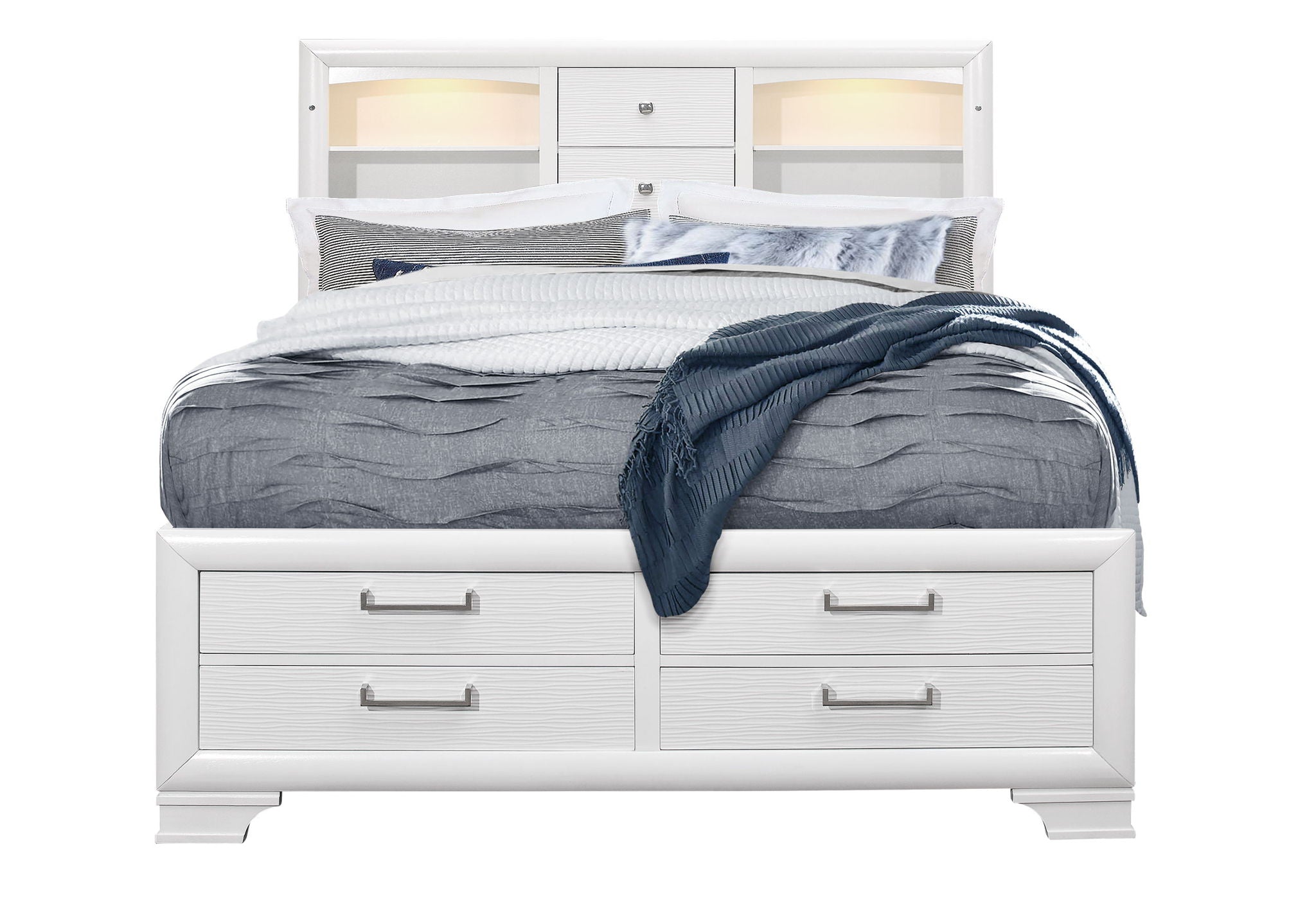Jordyn - Full Bed Footboard With Storage, Frame And Slats - White