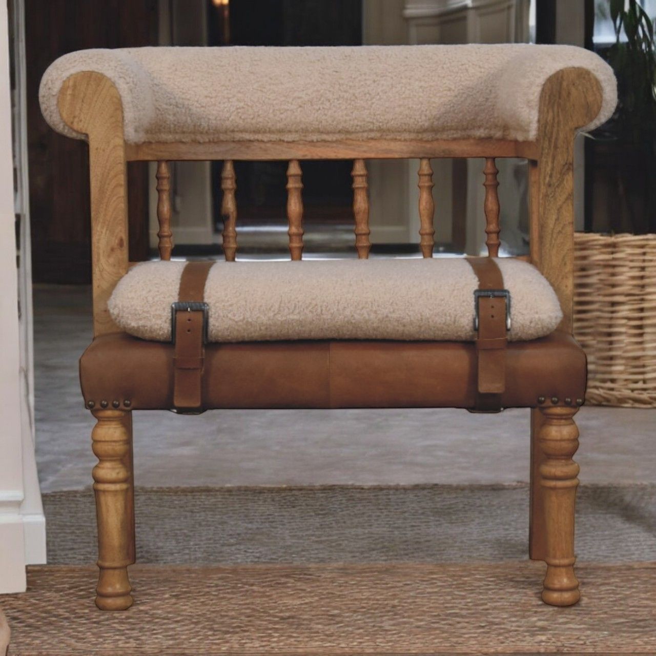 Strapped Hallway Bench