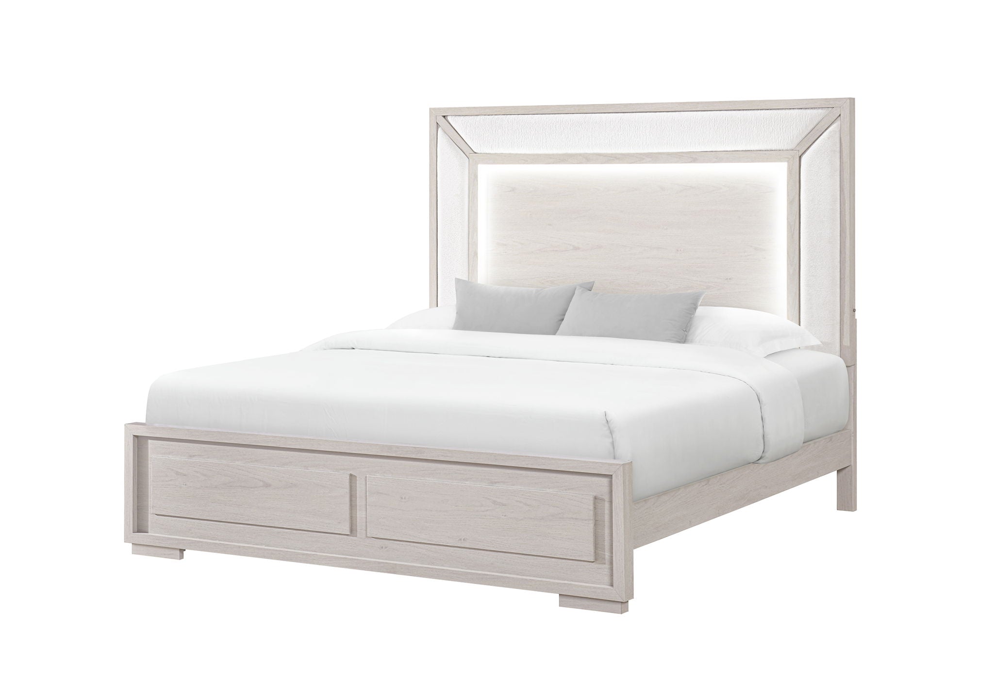 Clara - Full Bed Headboard With LED - Beige