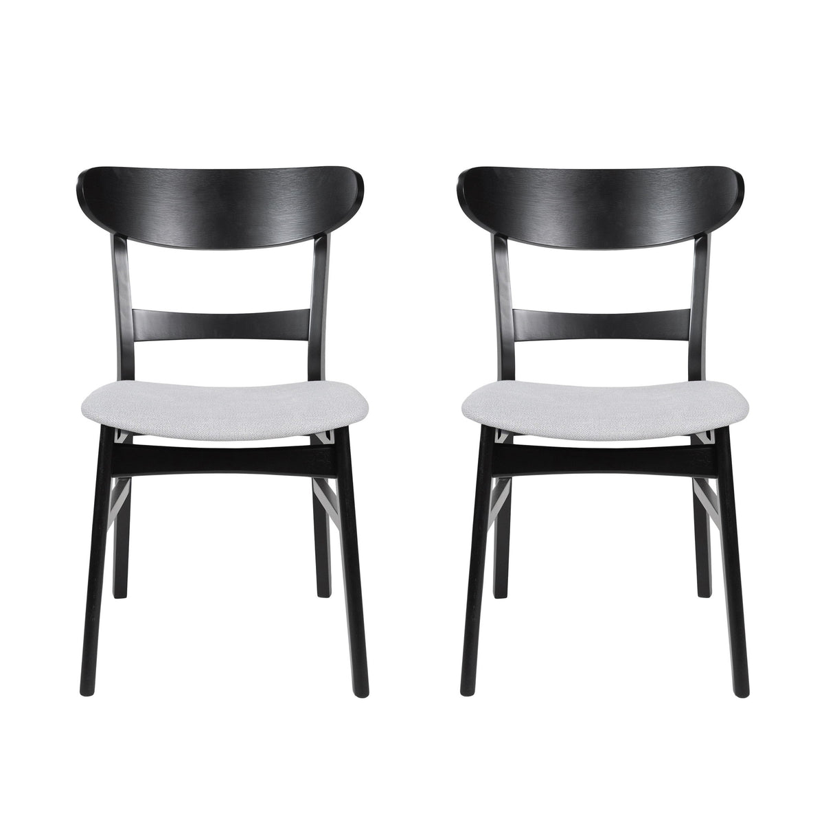 Mid Century Dining Chairs With Cushioned Seats And Wood Frame (Set of 2)