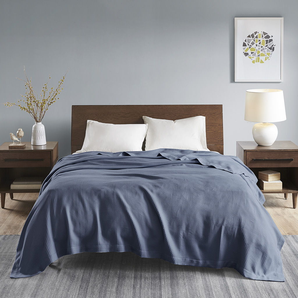 Egyptian Cotton - King Blanket - Blue