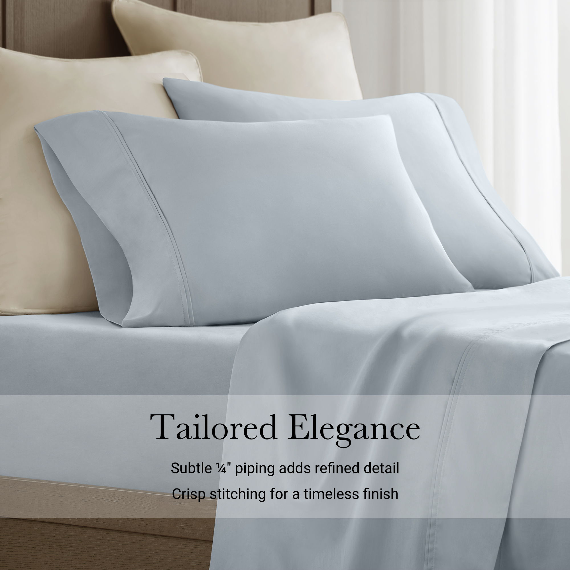 King Sateen Pillowcase Set - Blue