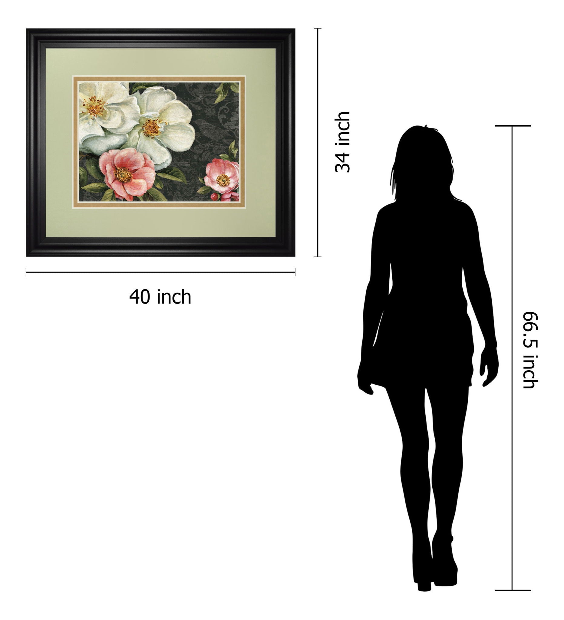 Floral Damask I By Lisa Audit - Framed Print Wall Art - Beige