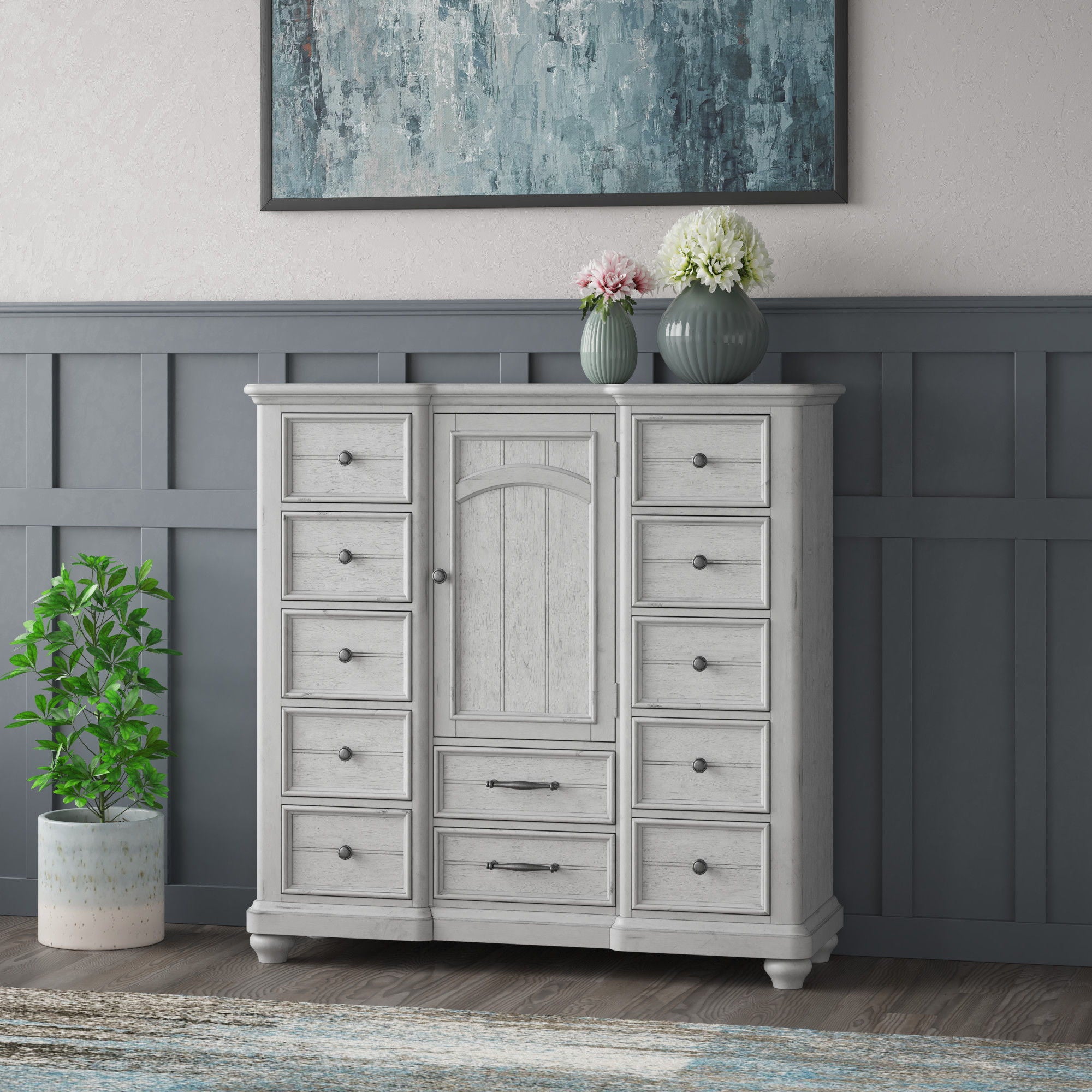 22 Drawer Master Chest With Cabinet - Gray