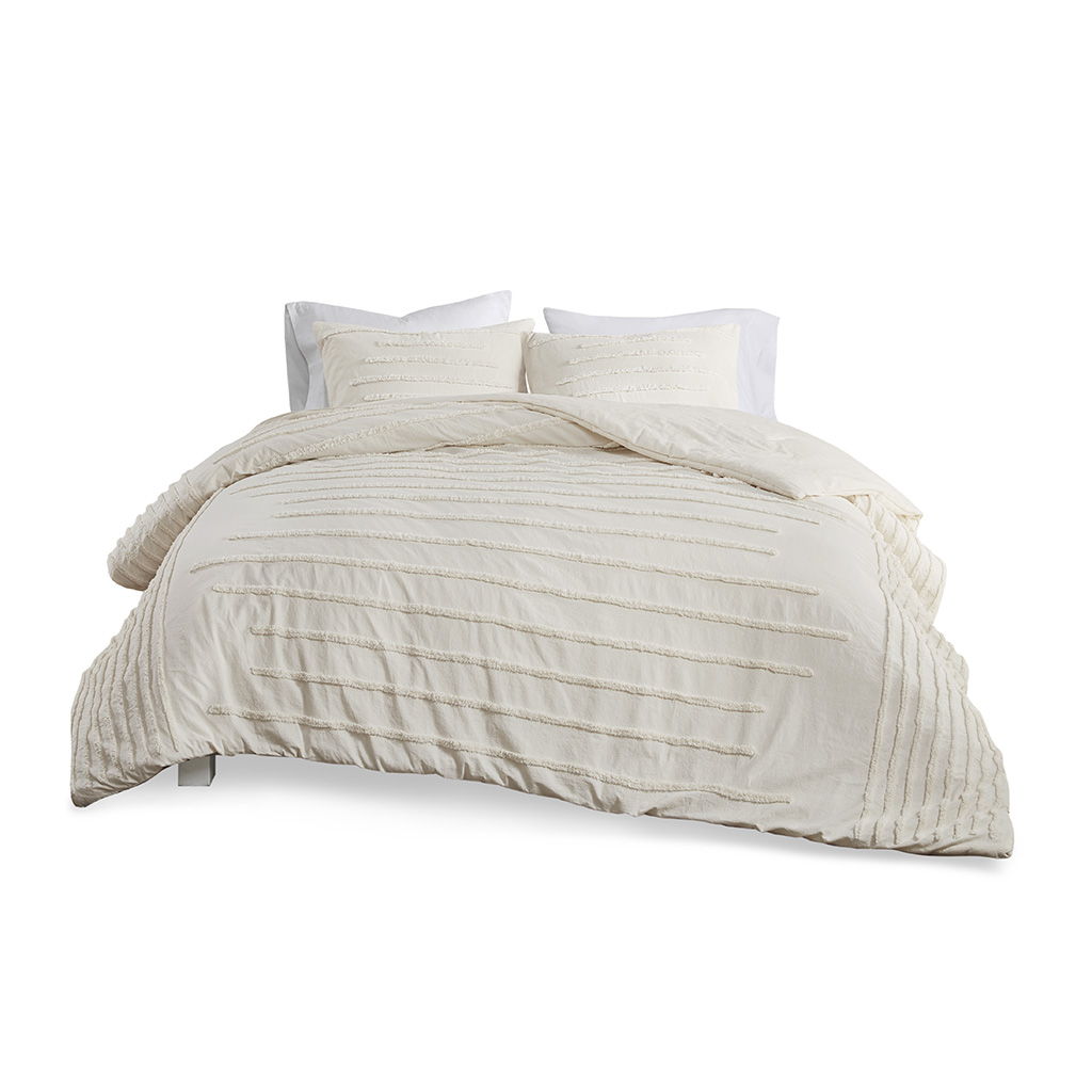 Mercer - King 3 Piece Duvet Cover Set - Ivory