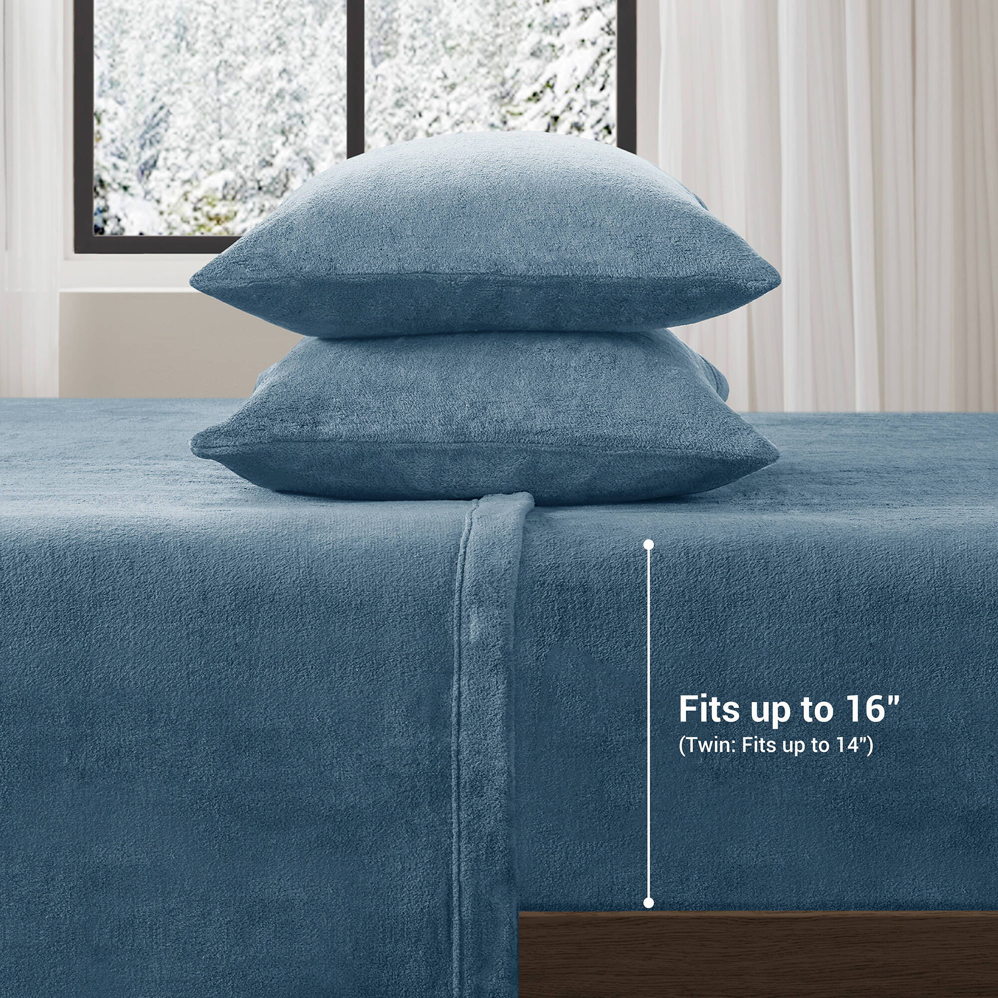 Soloft Plush - Queen Sheet Set - Blue