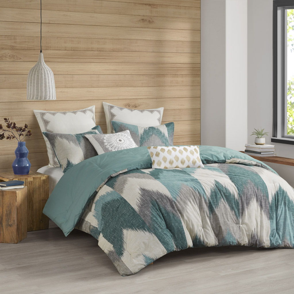 Alpine - 3 Piece Comforter Mini Set - Aqua