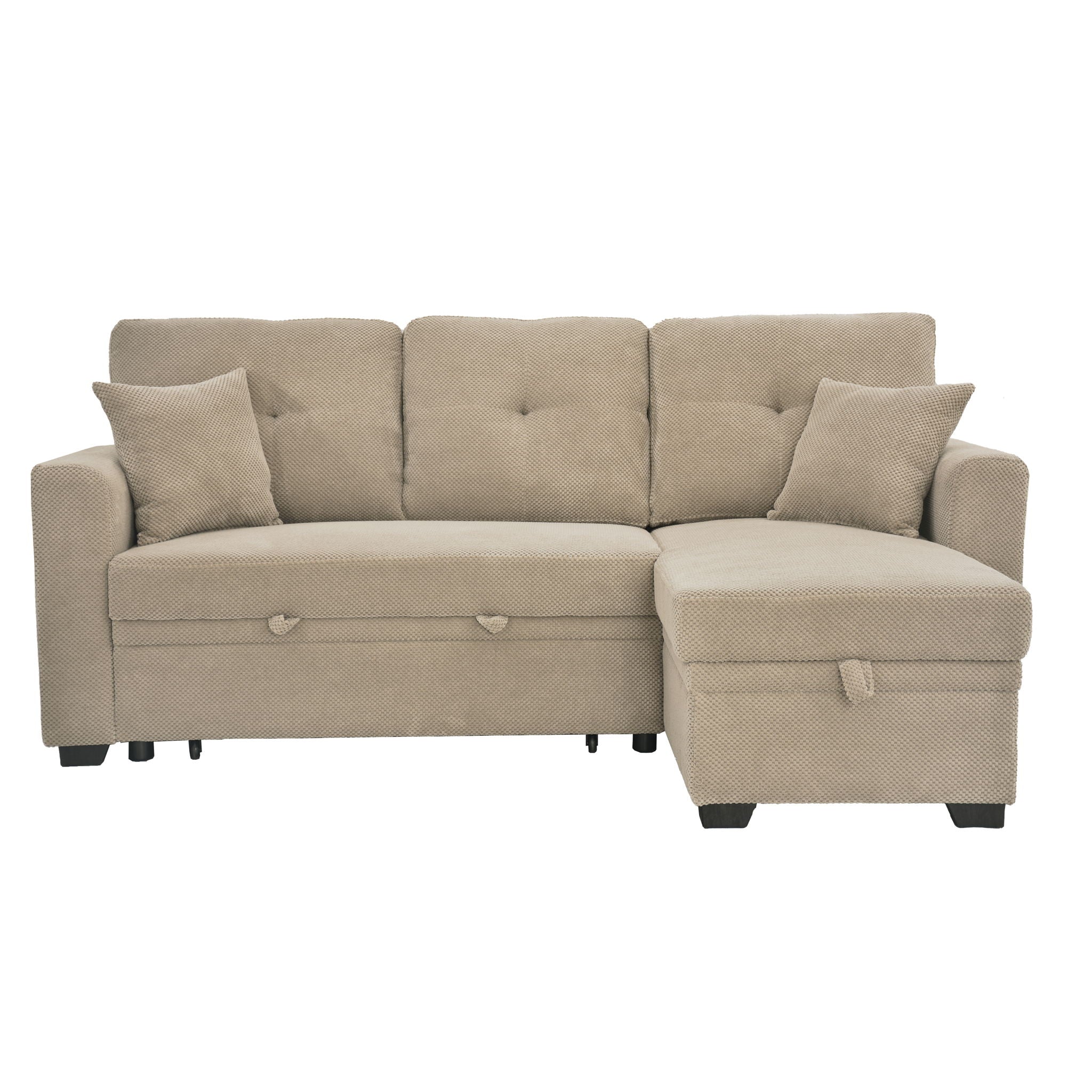 Sleeper Sectional With Pull Out Bed, Reversible Chaise
