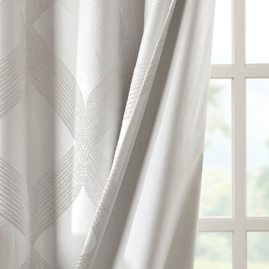 Ogee Knitted Jacquard Total Blackout Curtain Panel