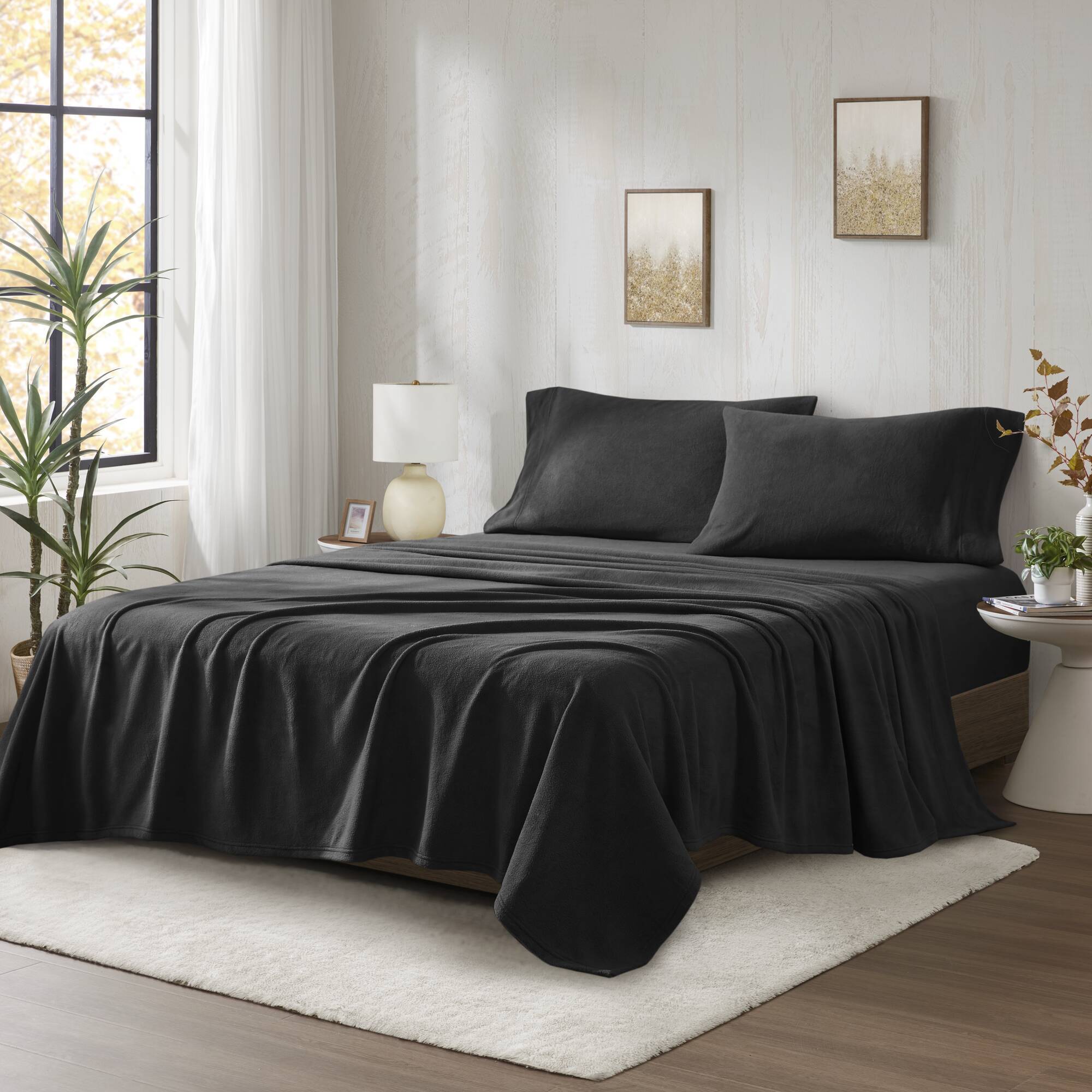 Micro Fleece - Queen Sheet Set - Black