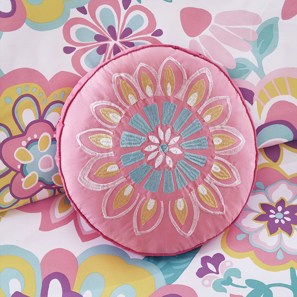 Camille - Floral Comforter Set - Pink