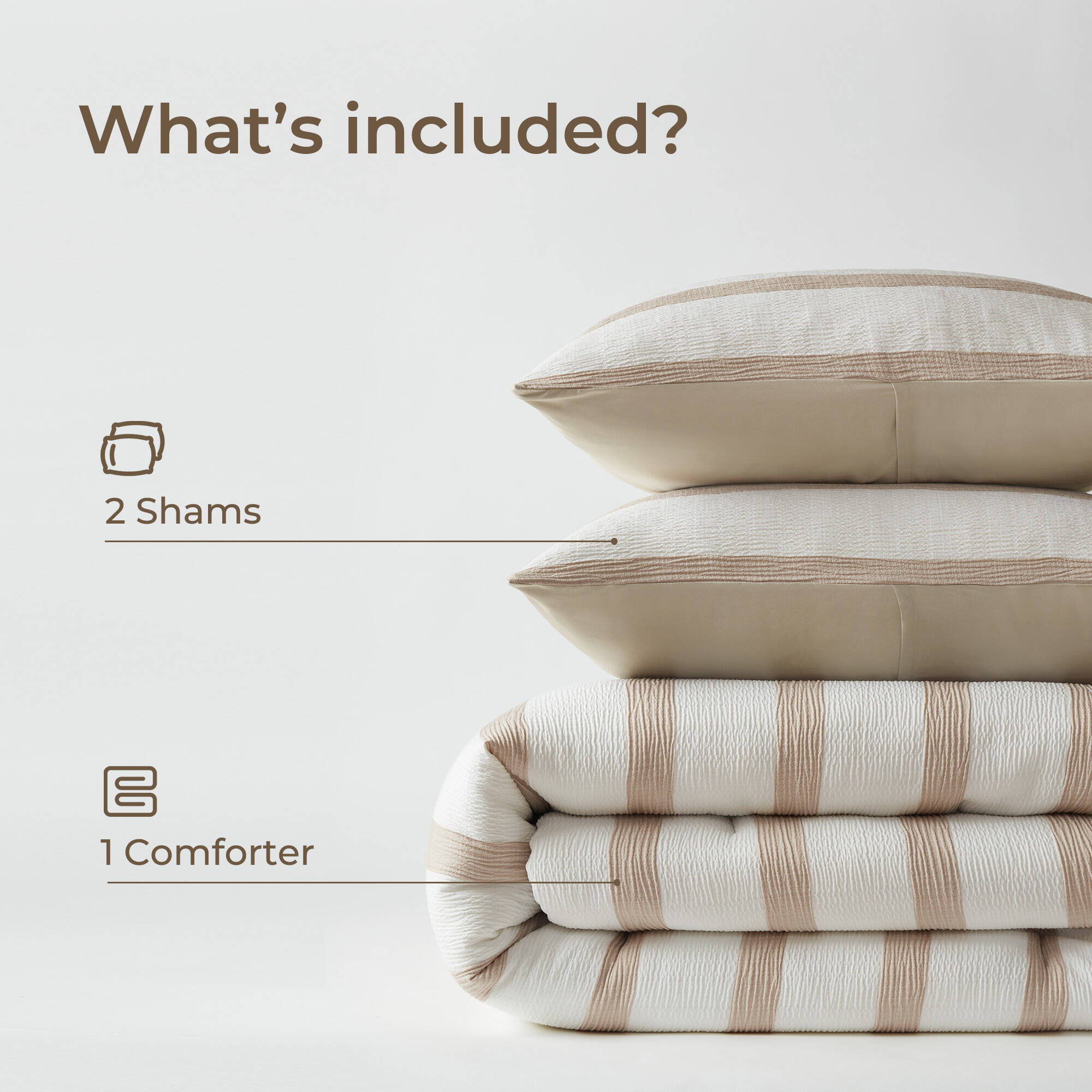Merritt - King/California King Yarn-Dyed Striped Comforter - Taupe
