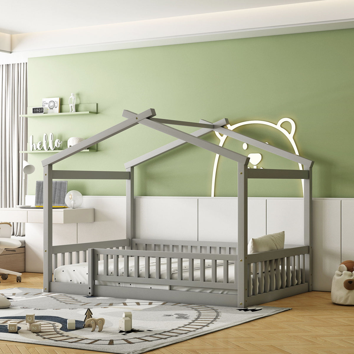 Bed House Bed Frame With Fence
