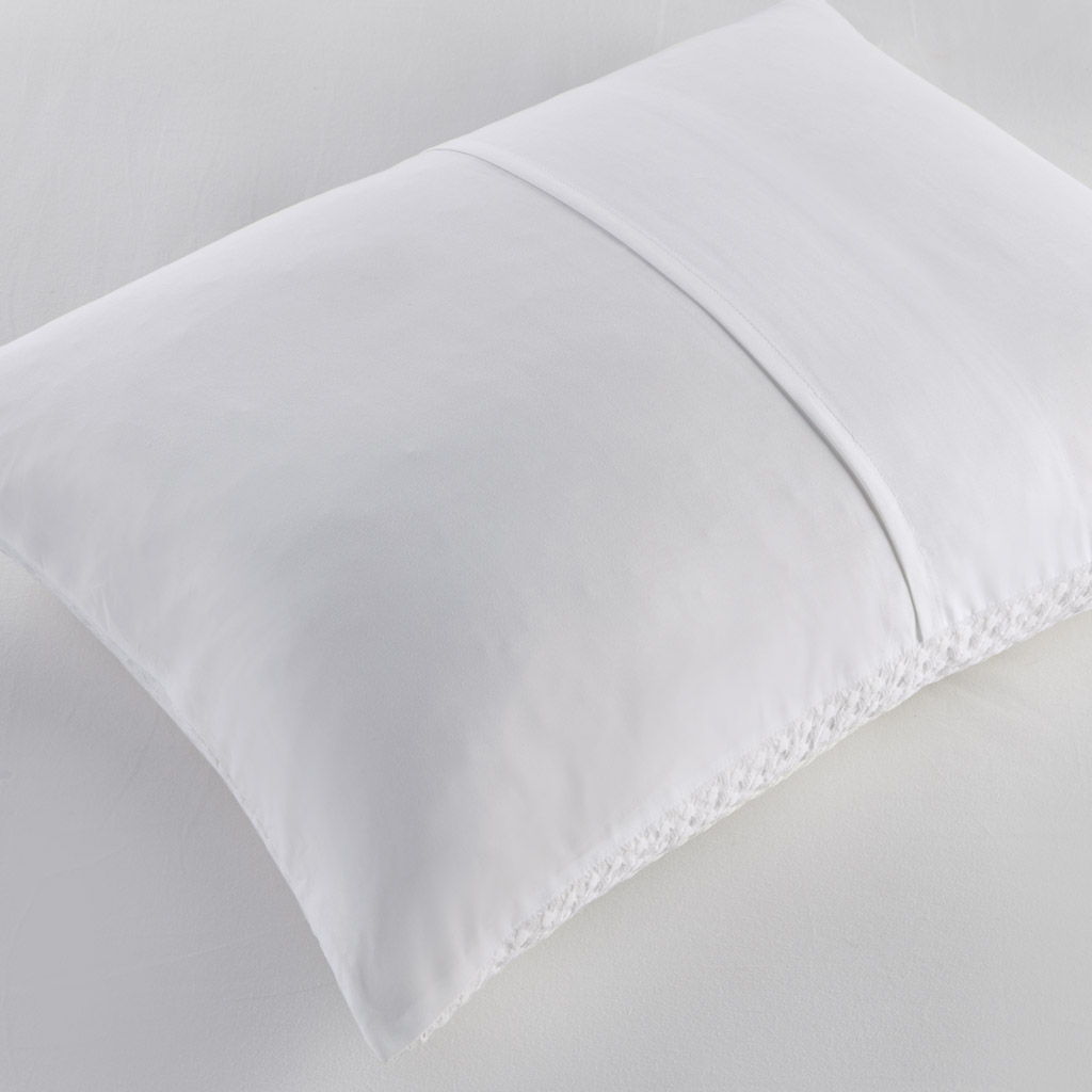Mina - King/California King Waffle Weave Textured Comforter Set - White