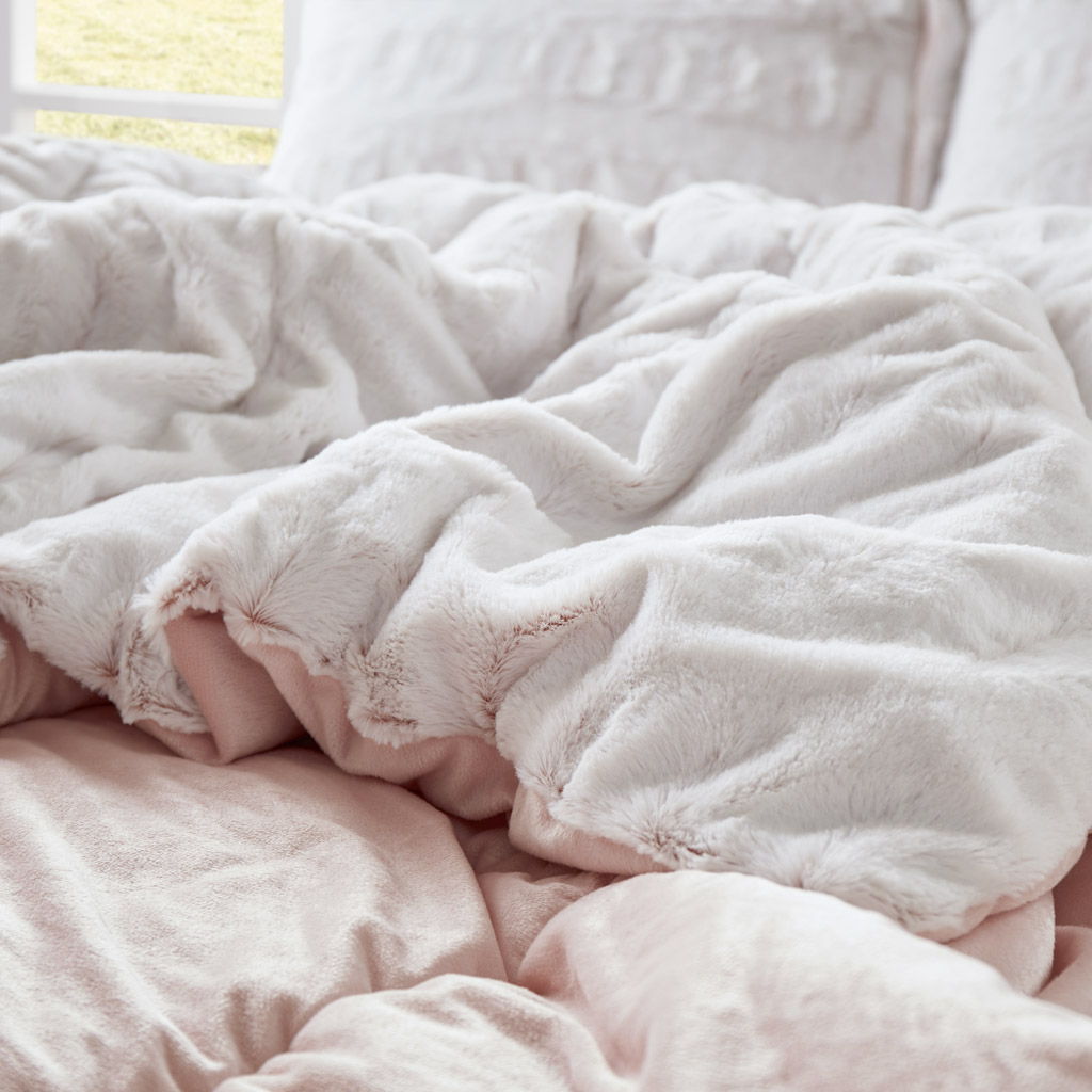 Gia - King Back Print Long Comforter Mini Set - Blush