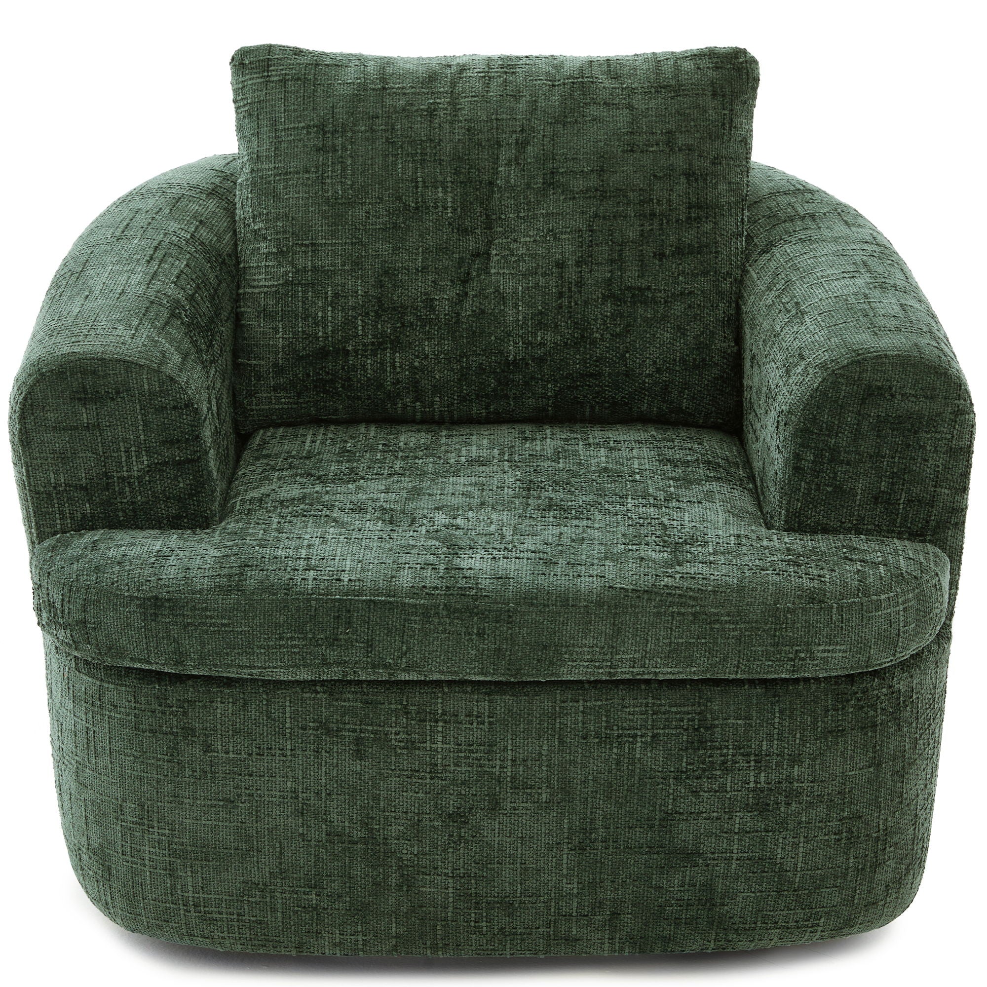 Modern Swivel Barrel Chair With Dual-Layer Cushion