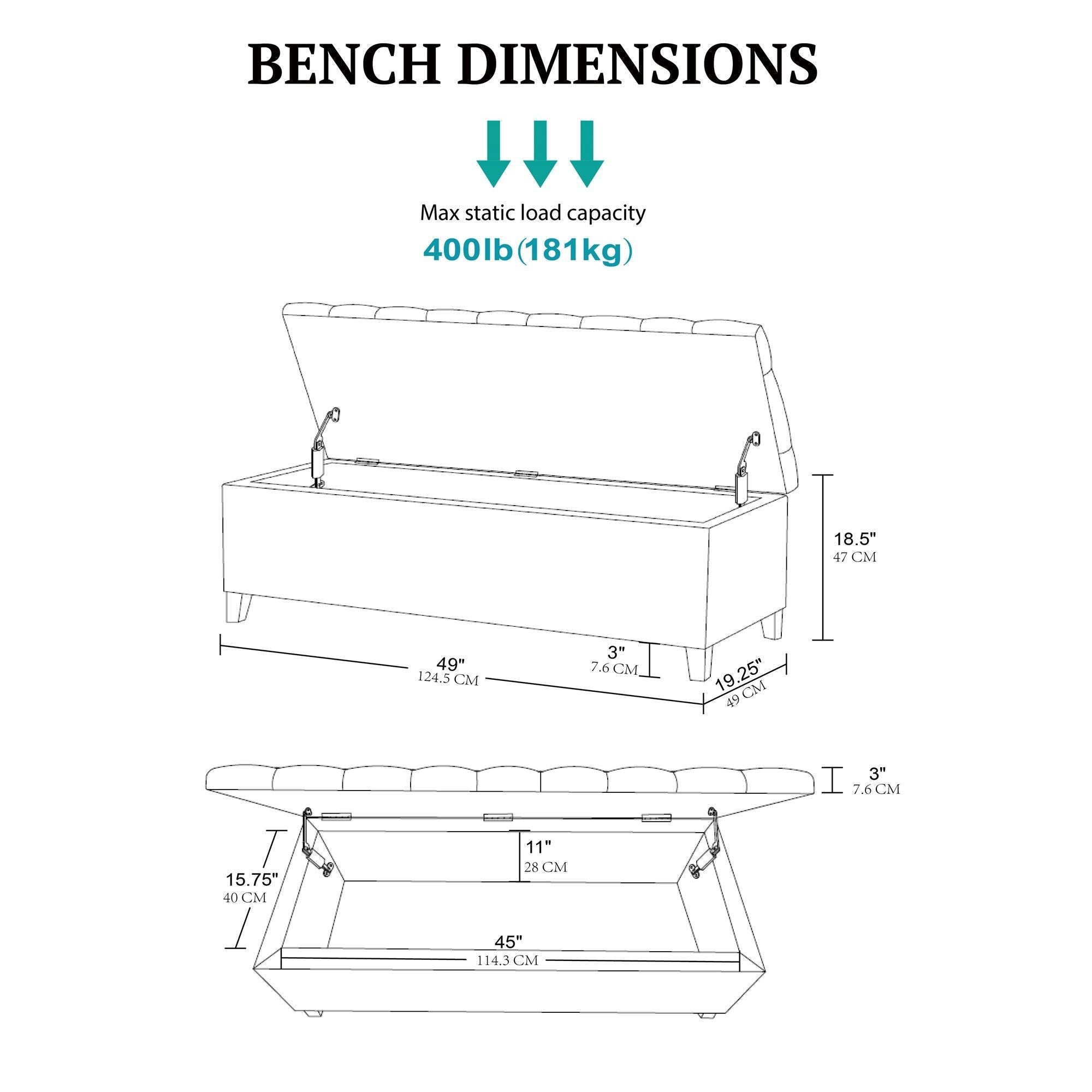 Shandra - Tufted Top Storage Bench - Natural