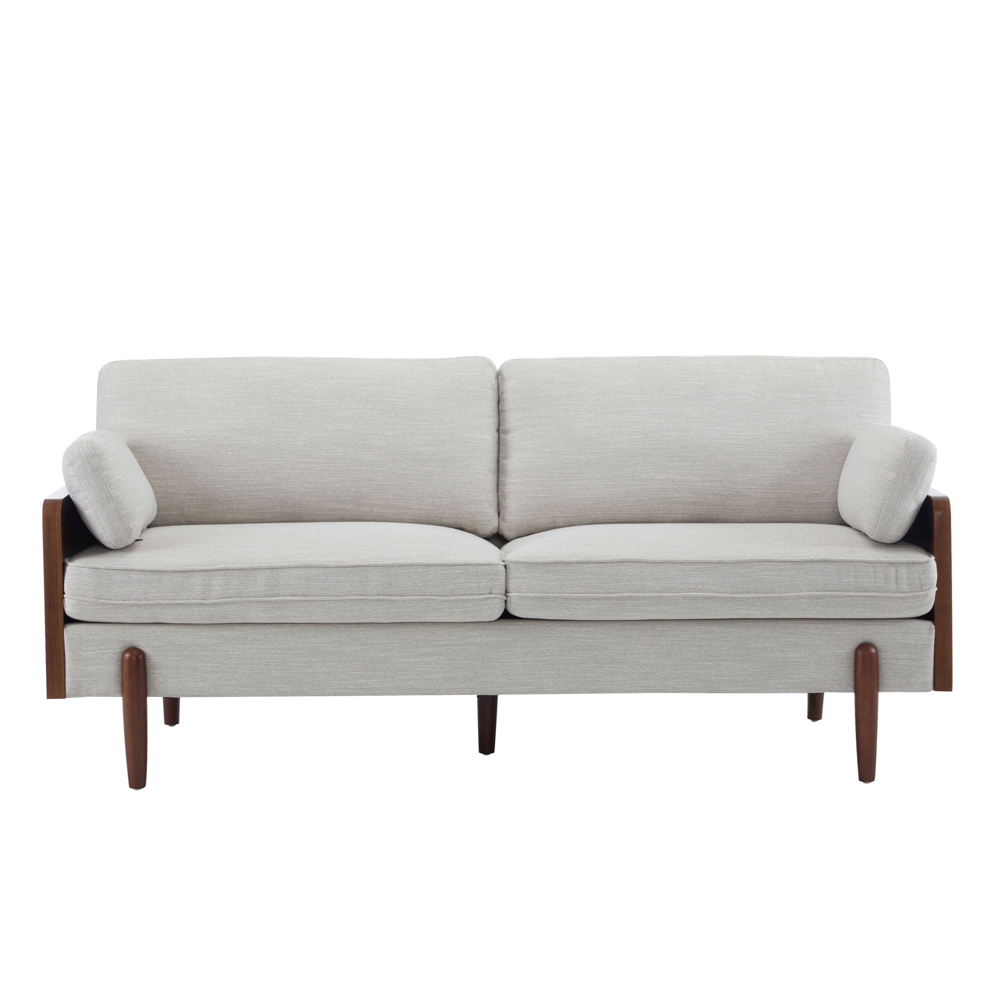 Mid Century Moderne Sofa With Wood Sides