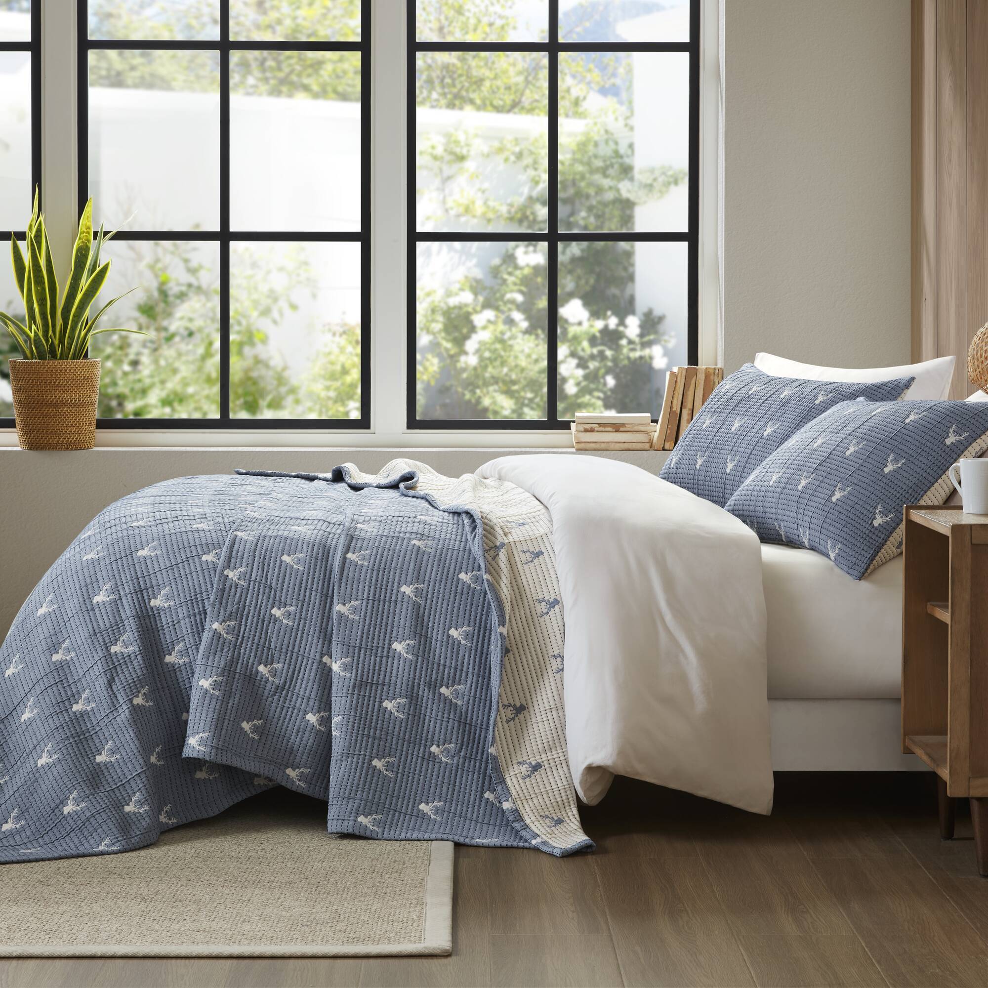 Keystone - King/California King Coverlet Set - Blue