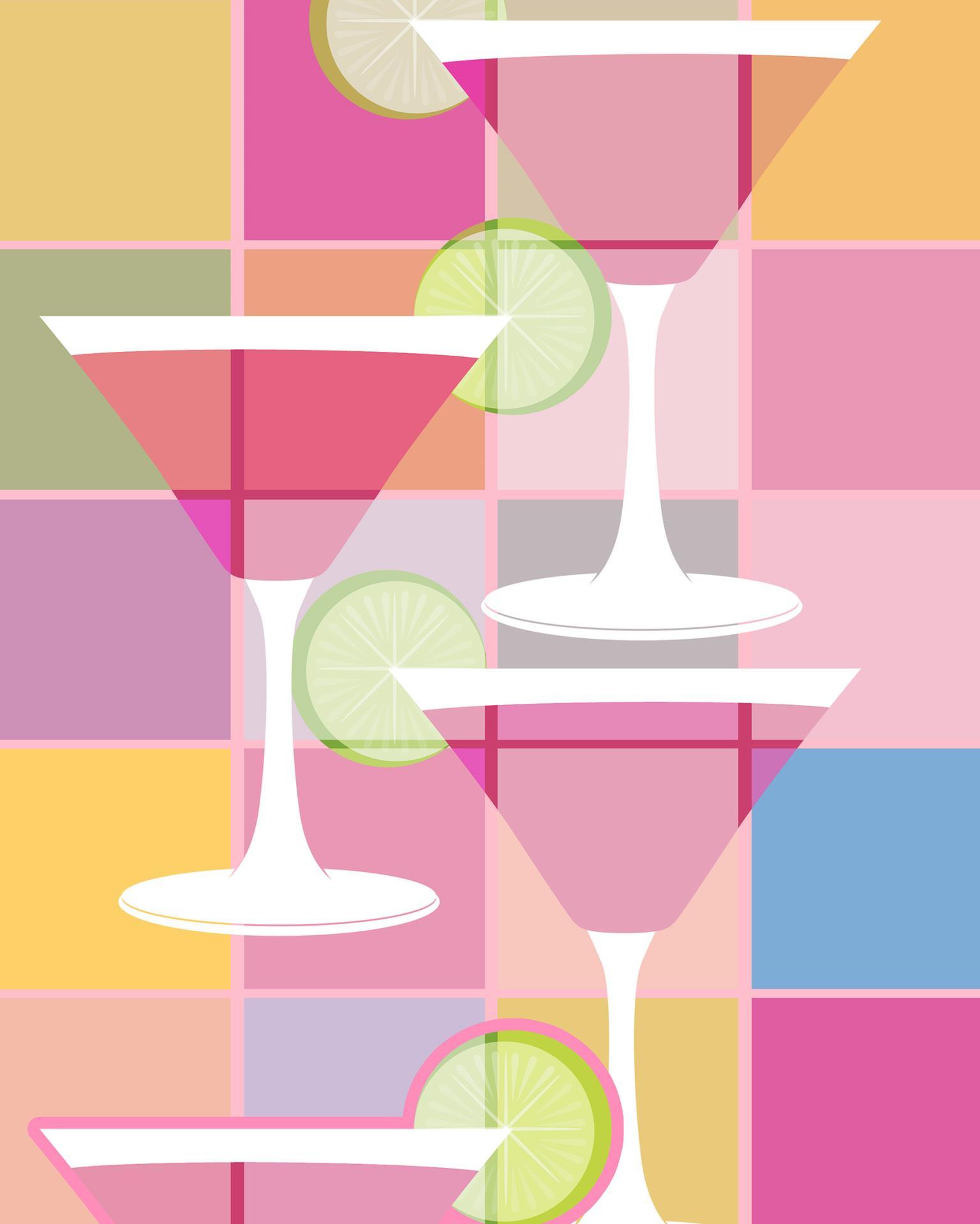 Lime Rim (Framed) - Pink