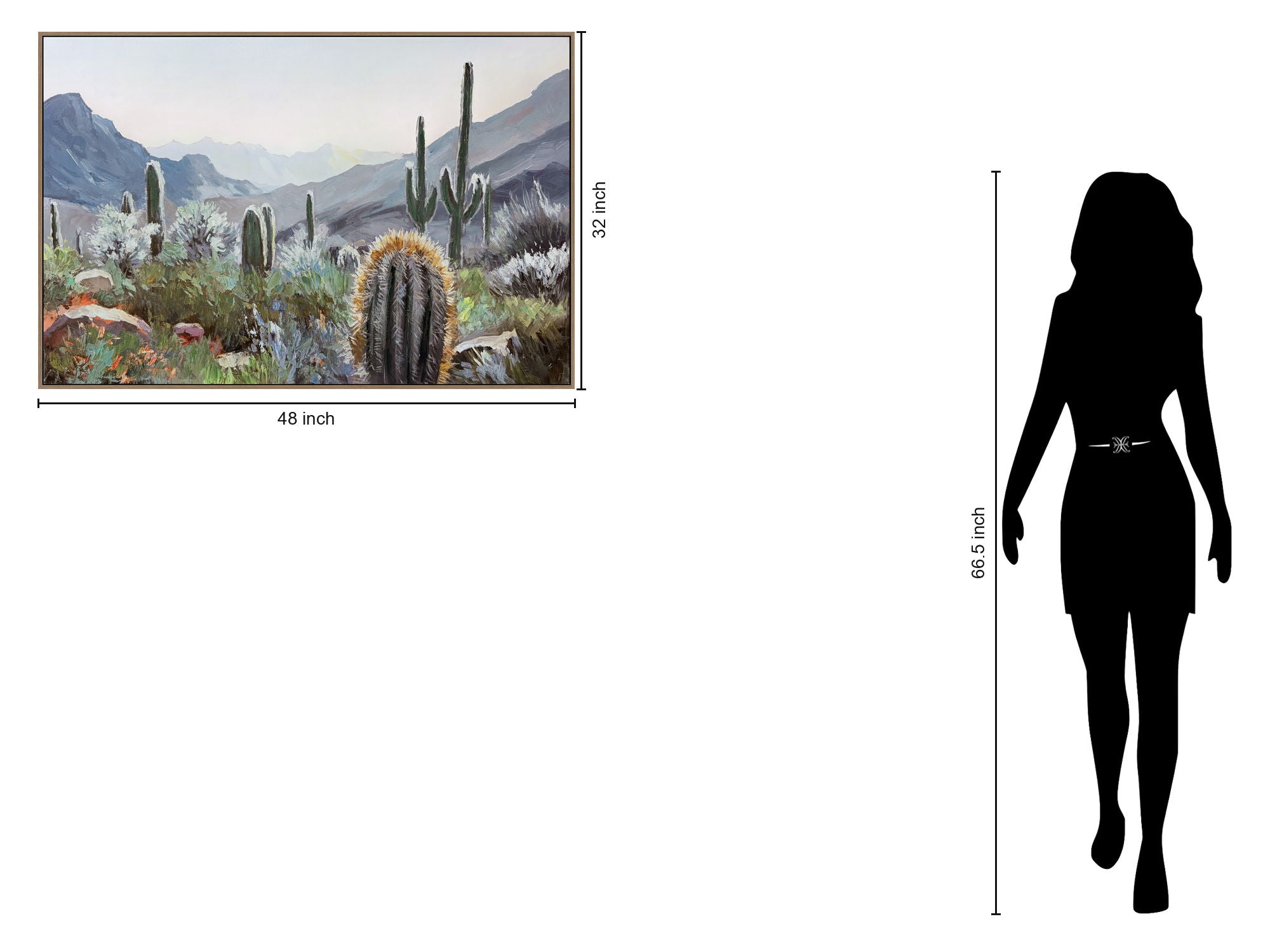 Sonoran Vista II Hand-Embellished Canvas In Frame - Gray / Blue