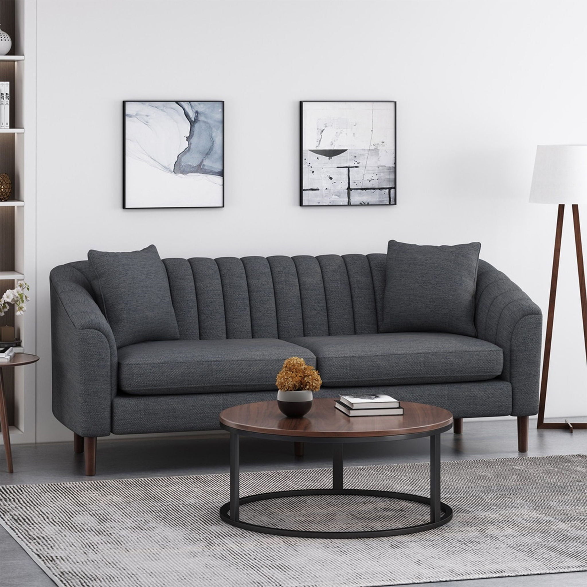 Contemporary 3 Seater Sofa With Accents