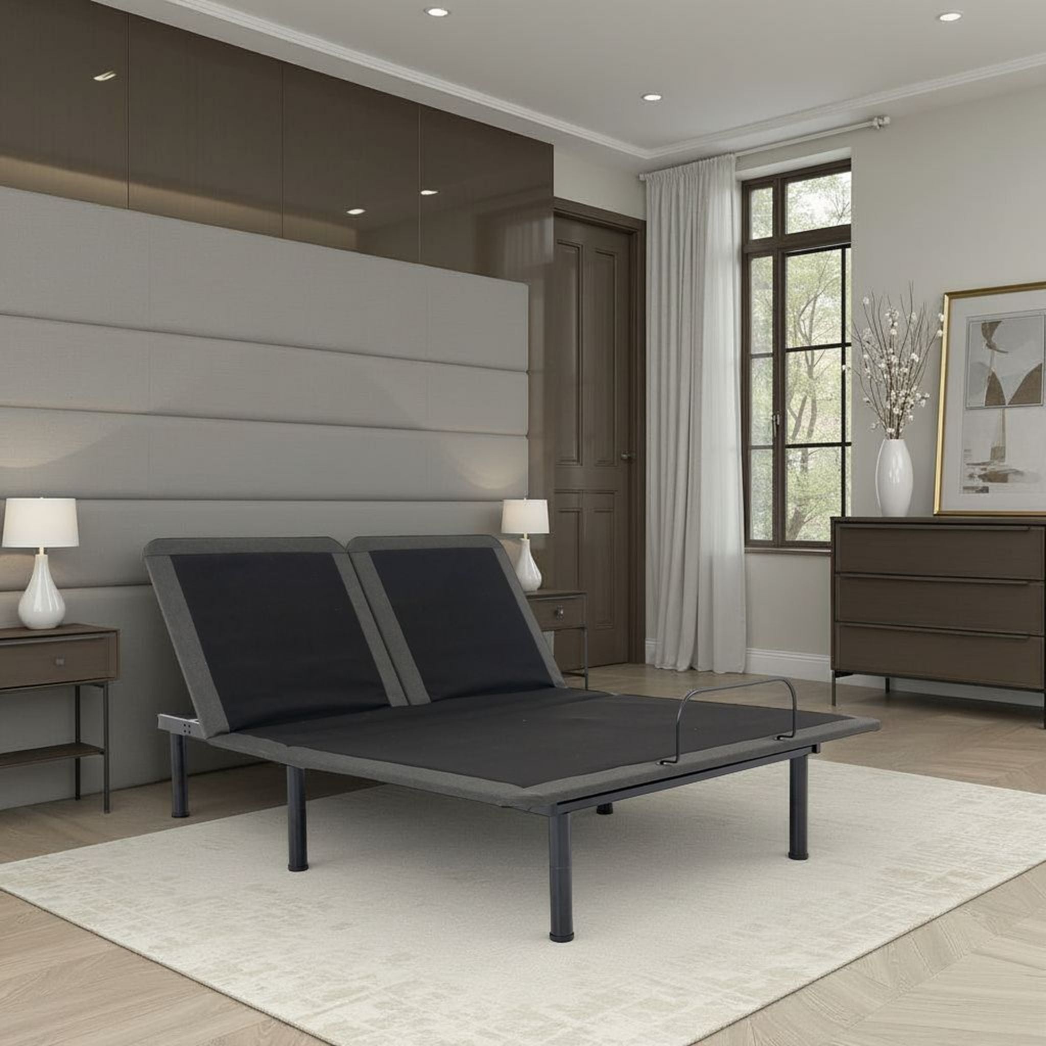 Quick Assembly Adjustable Bed Frame With Voice Activated Controls