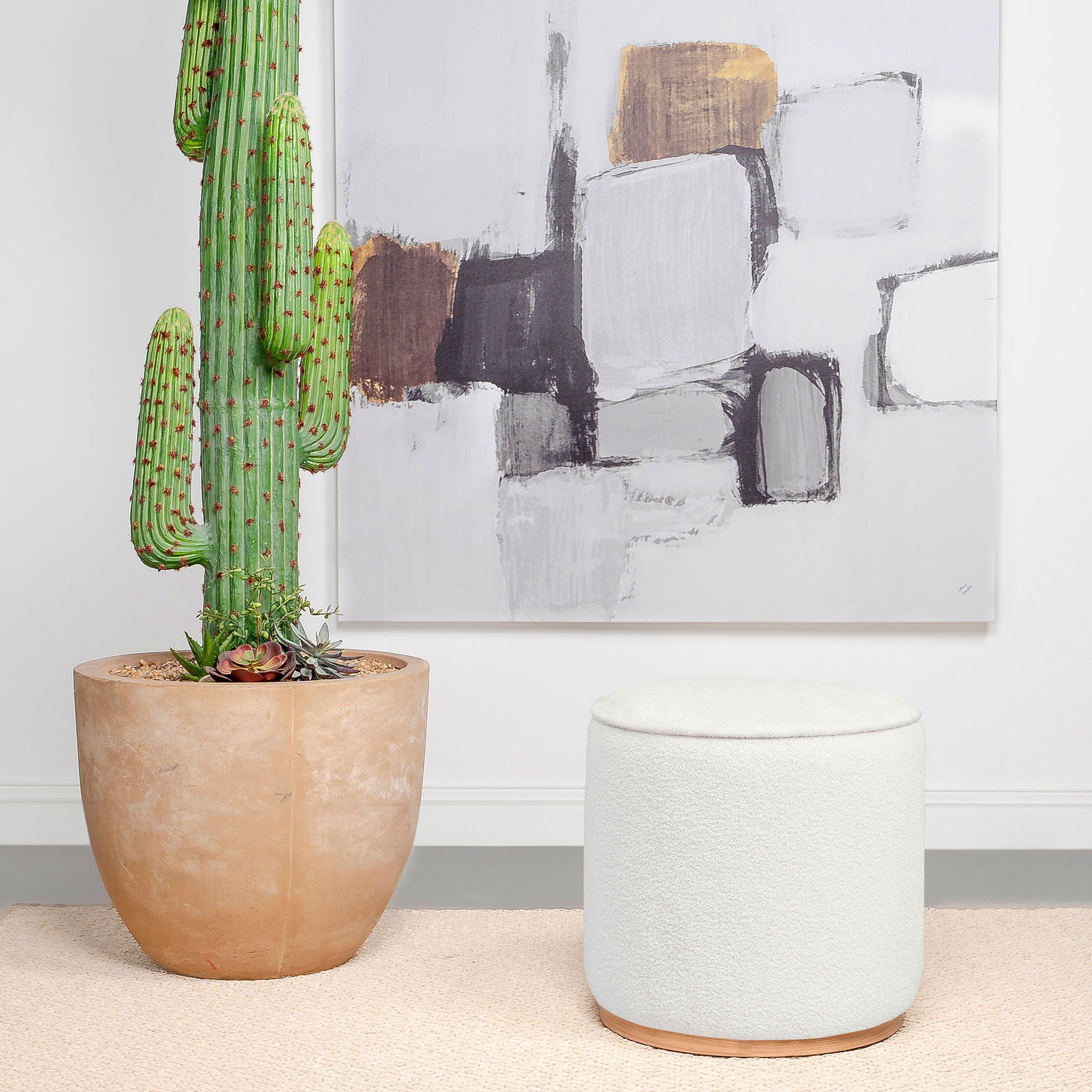 Keita - Upholstered Round Ottoman