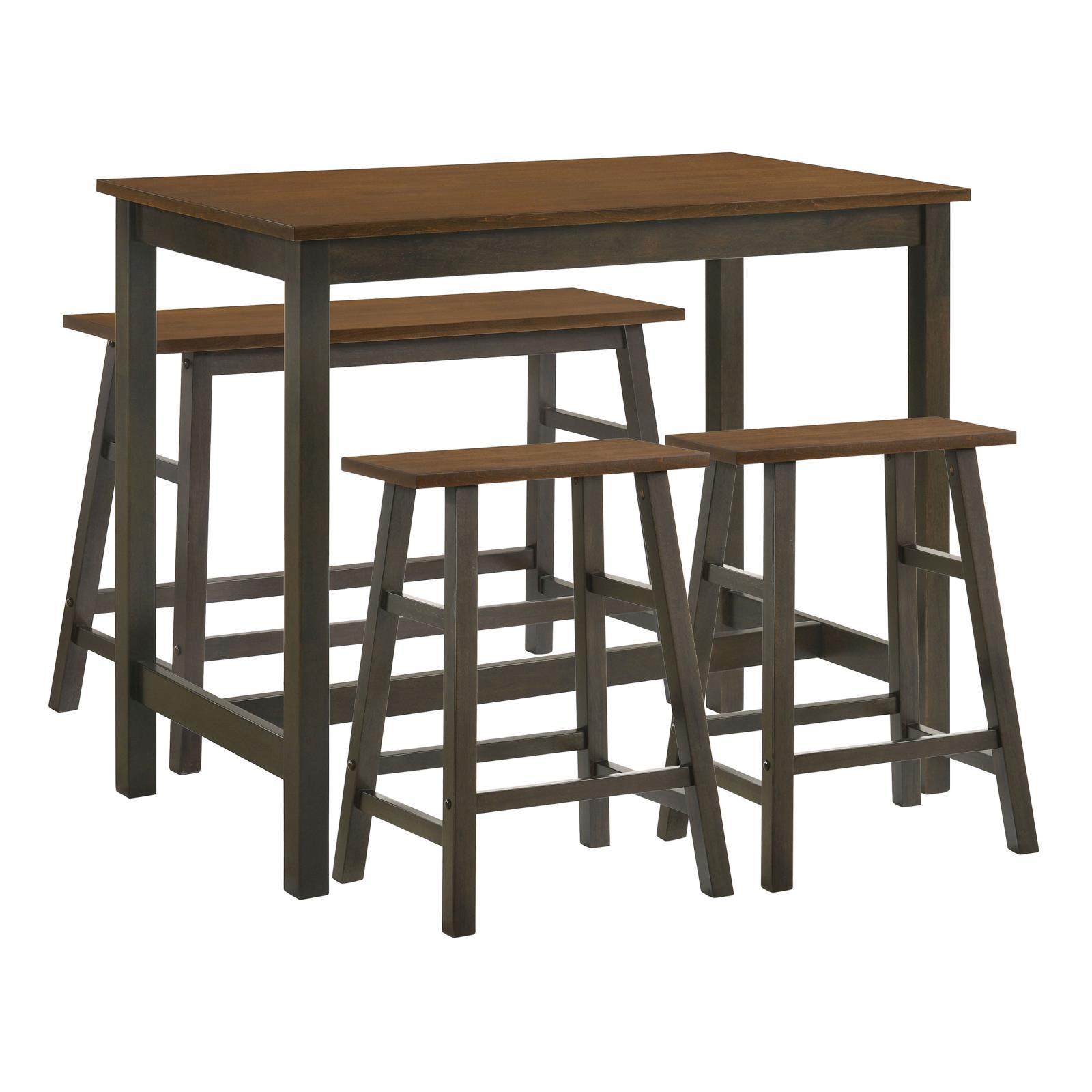 Robbie - 4 Piece Counter Height Dining Set - Dark Brown