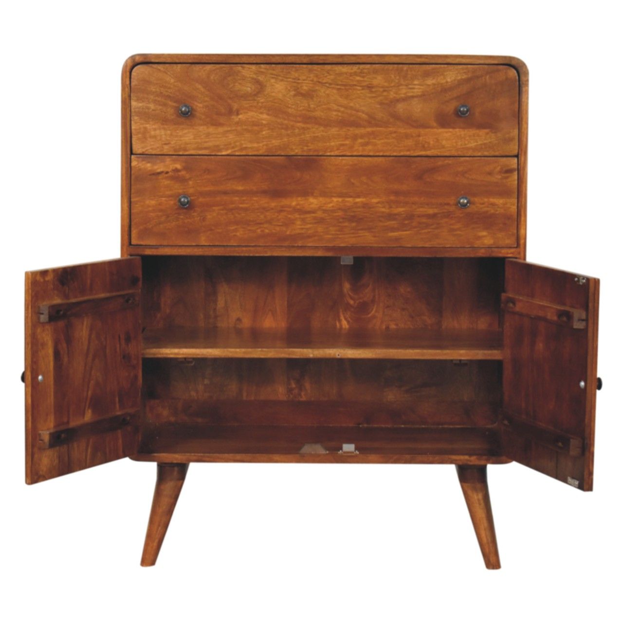 Curved Nordic Charm Cabinet - Brown