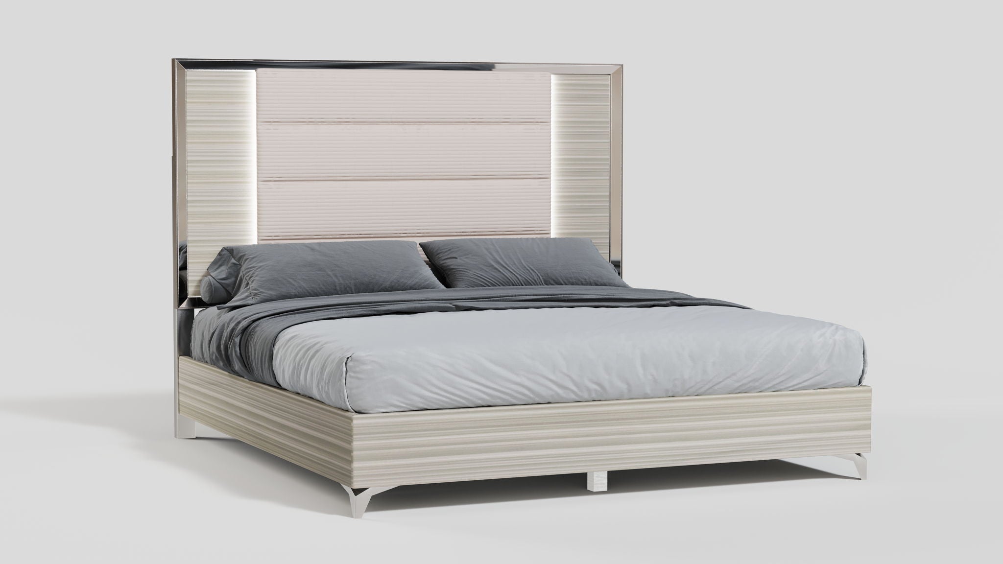 Zambrano - Queen Bed Footboard, Side Rails And Slats - White