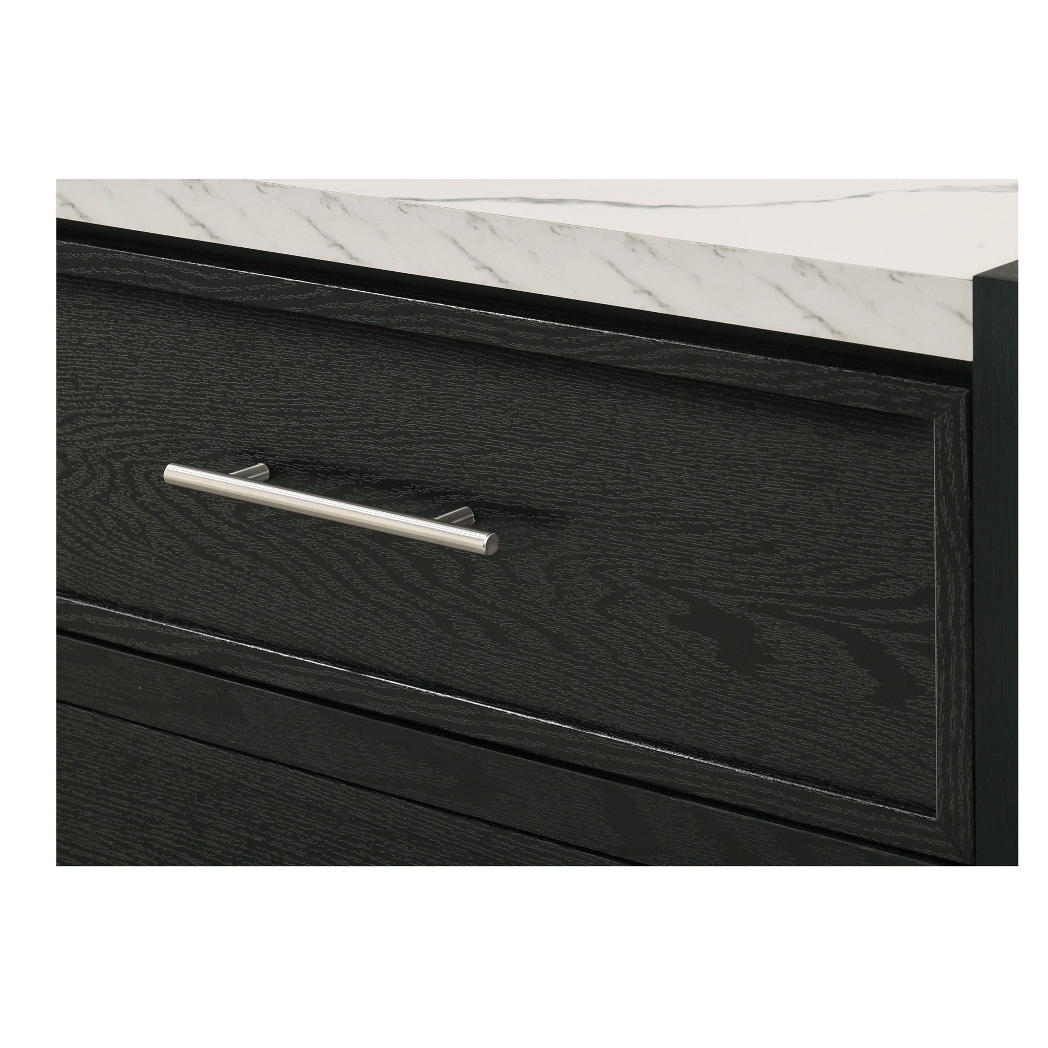 2 Drawers Nightstand - Black / White