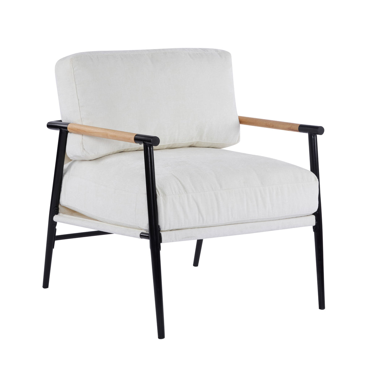 Modern Accent Chair With Cushions, Cozy Seating