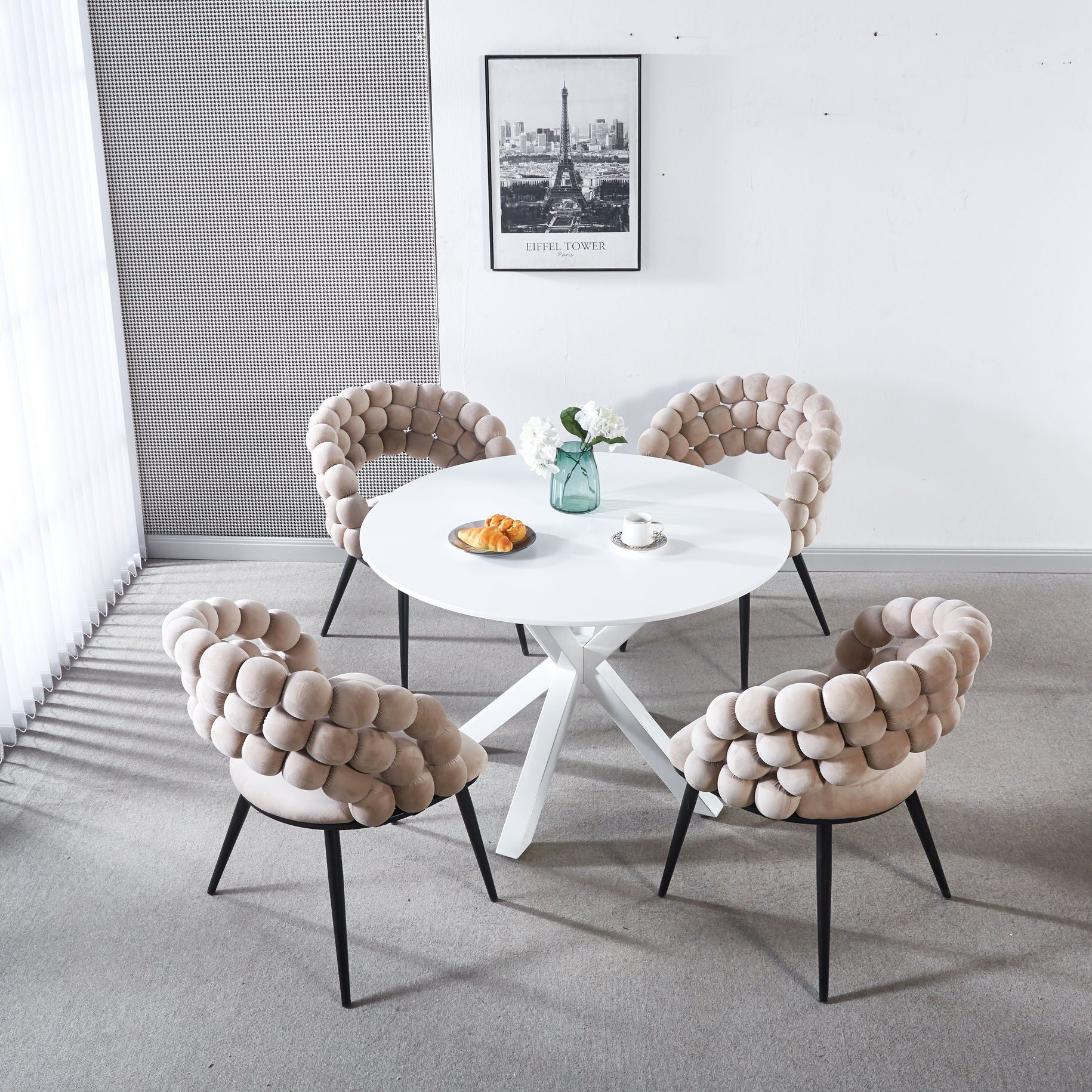 Modern Chair With Tube Legs, Soft Cushions And Comfortable Backrest
