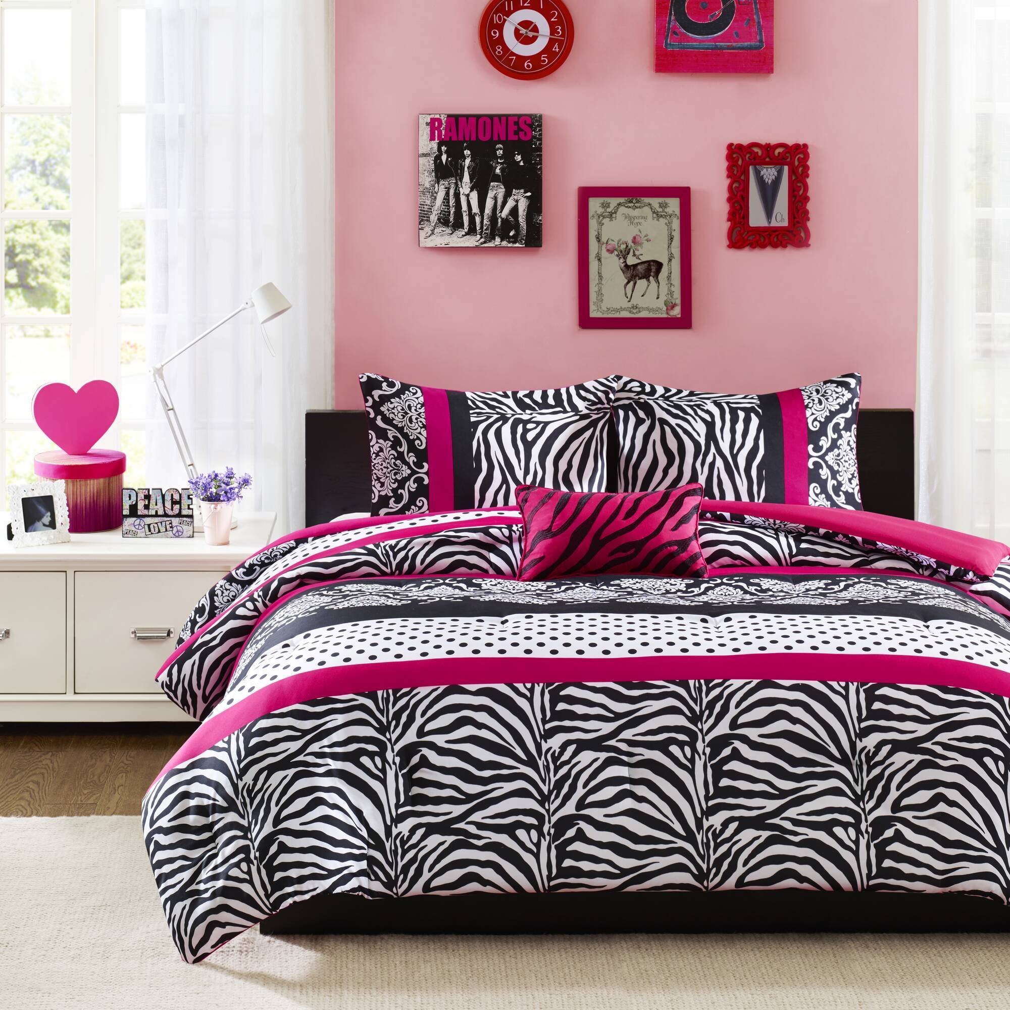 Reagan - Twin Comforter Set - Pink