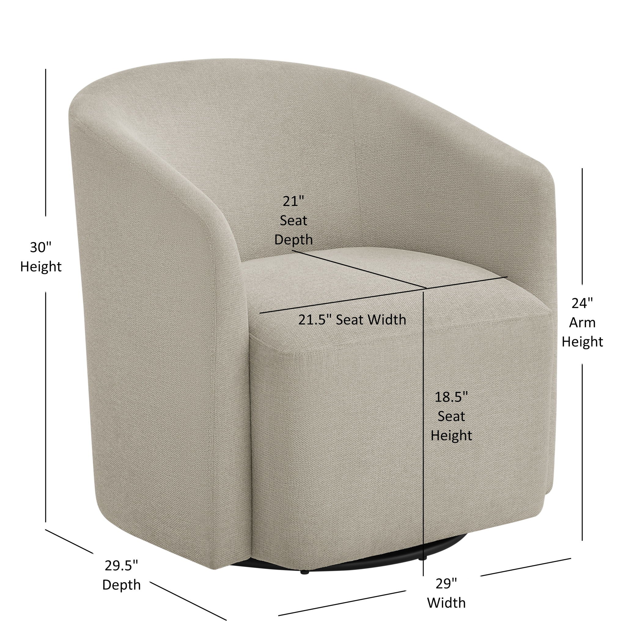 Ardena - Modern Swivel Barrel Chair