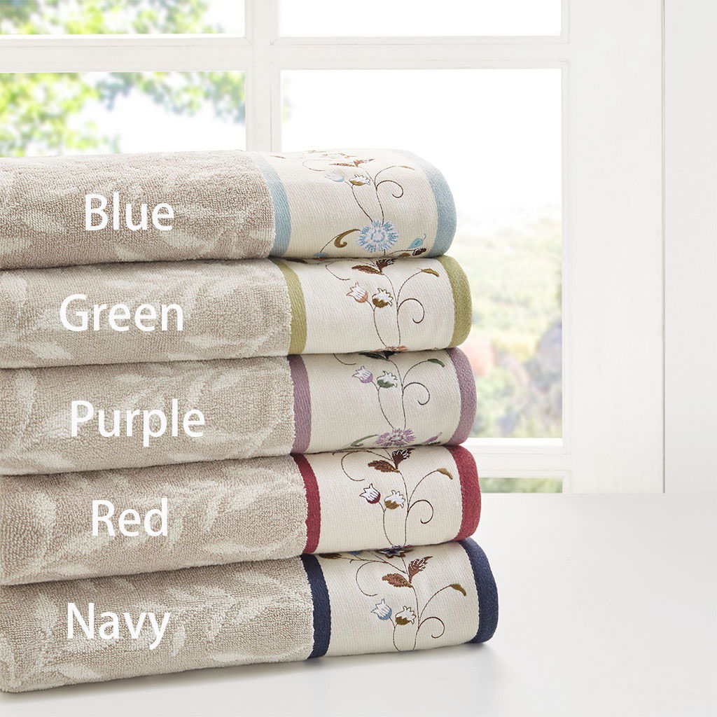 Serene - Jacquard 6 Piece Towel Set - Red