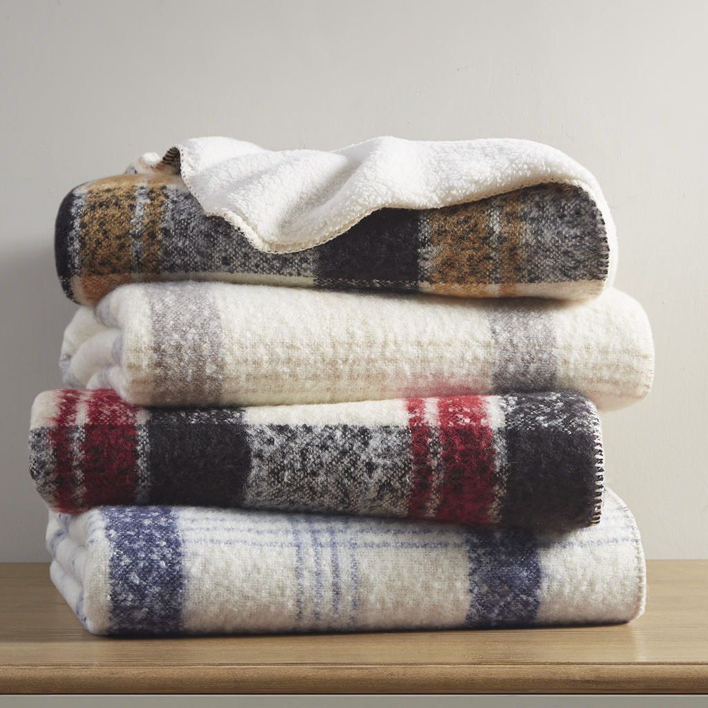 Bloomington - Faux Mohair to Sherpa Throw - Blue
